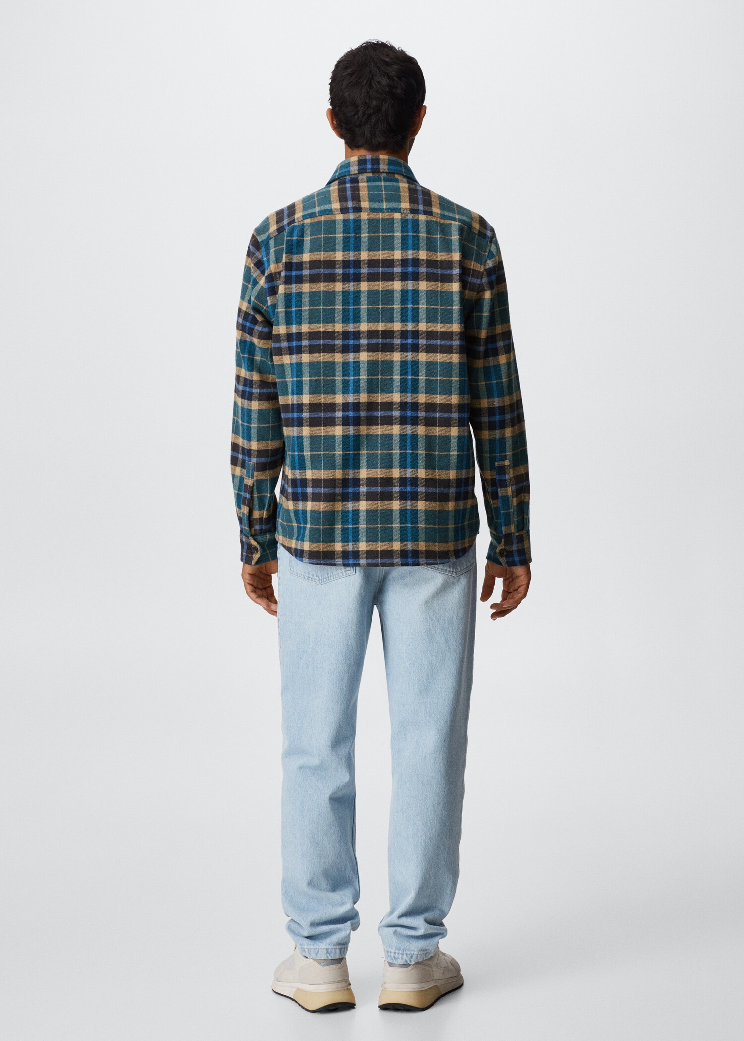Regular fit checked flannel shirt - Reverse of the article