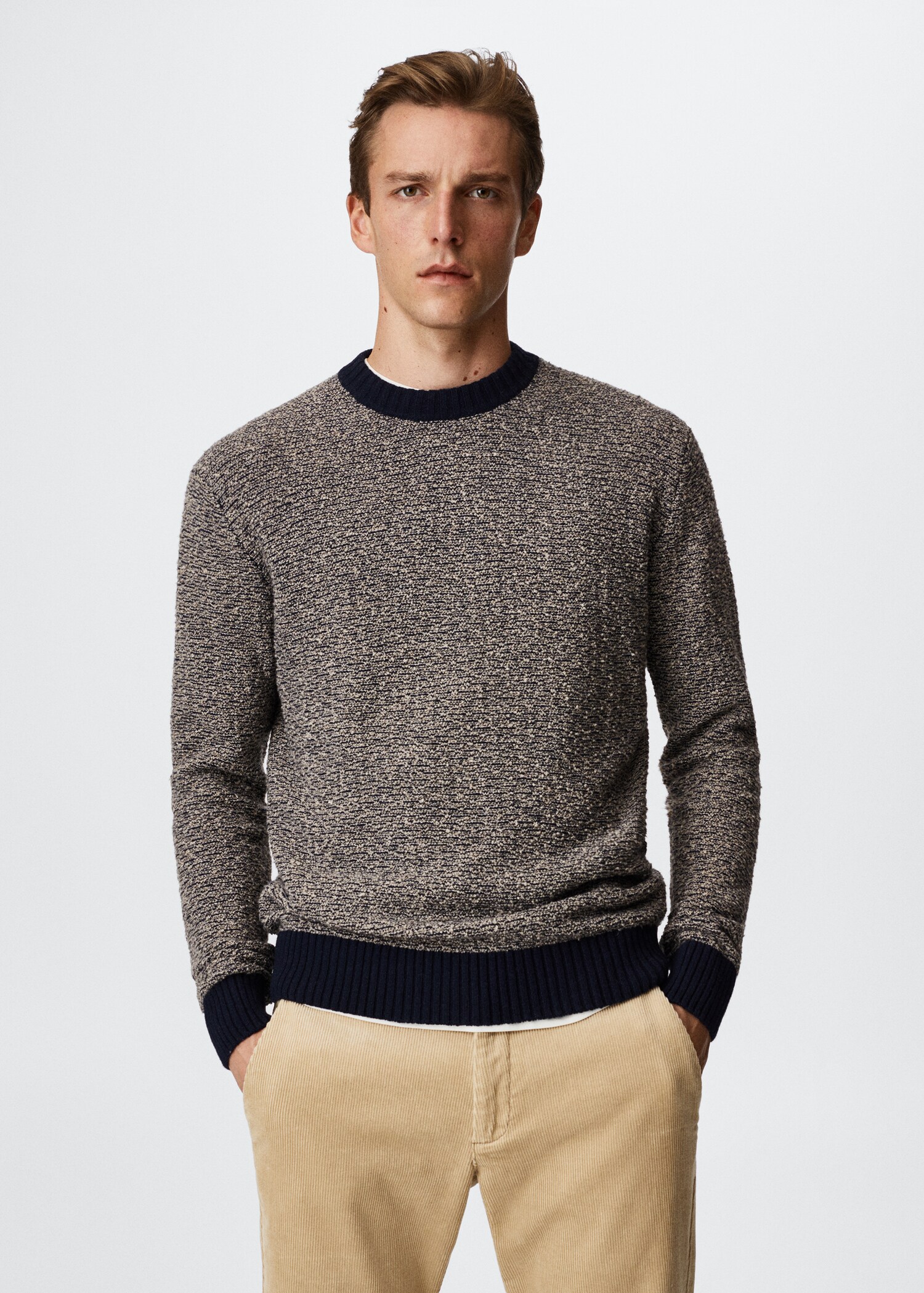 Textured wool-blend sweater - Medium plane