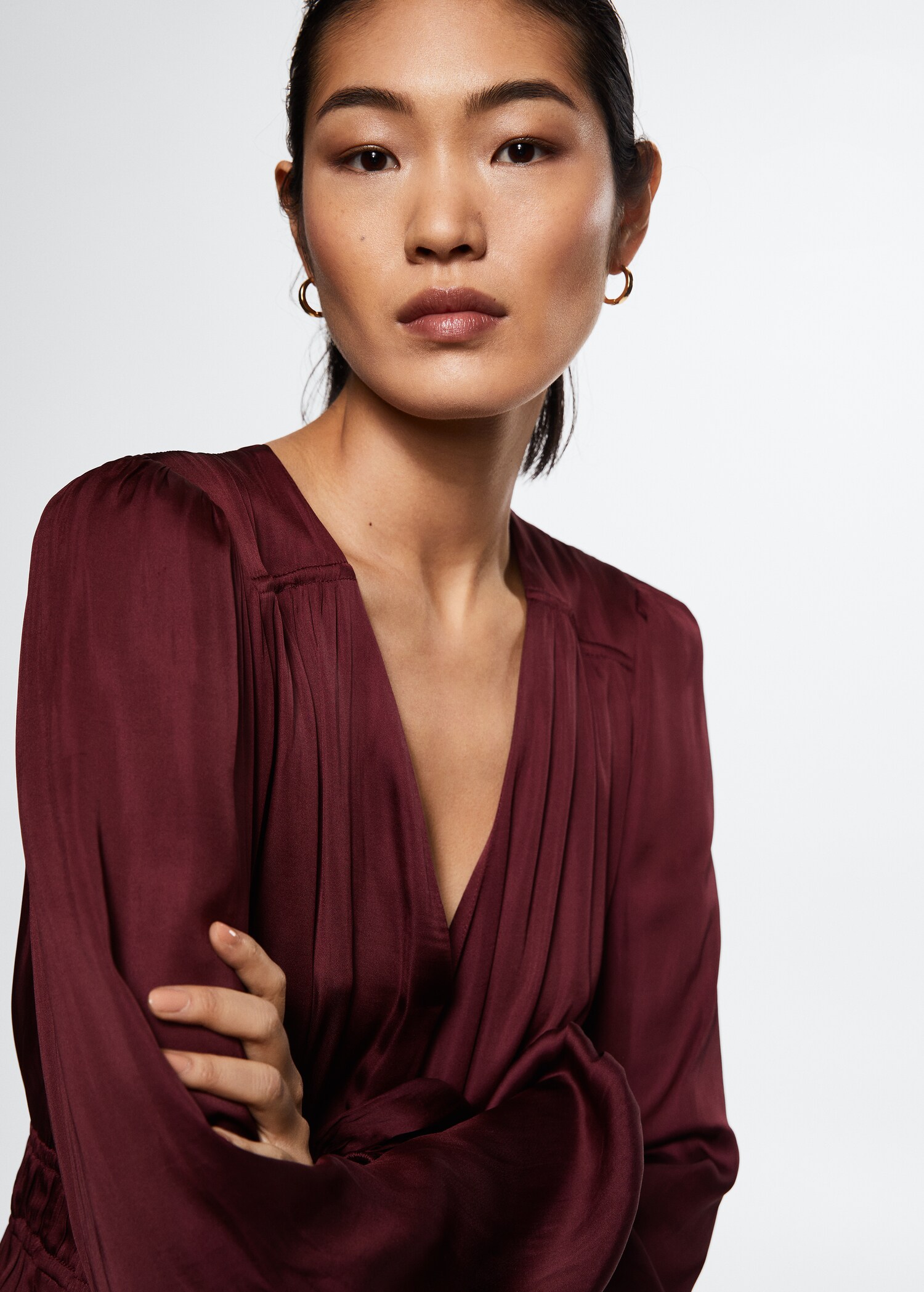 Bow satin blouse - Details of the article 2