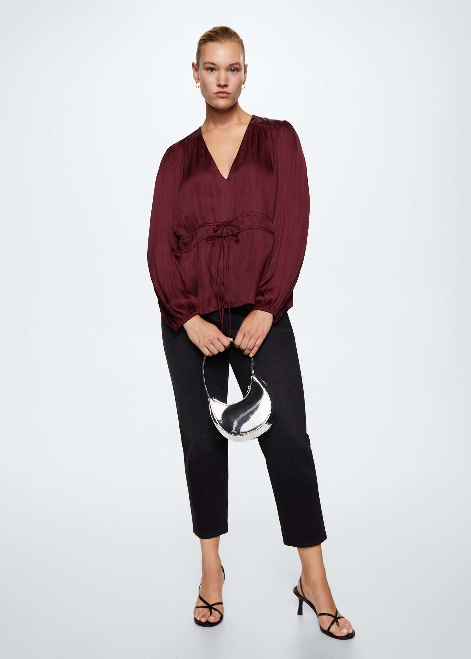 Bow satin blouse - Details of the article 3