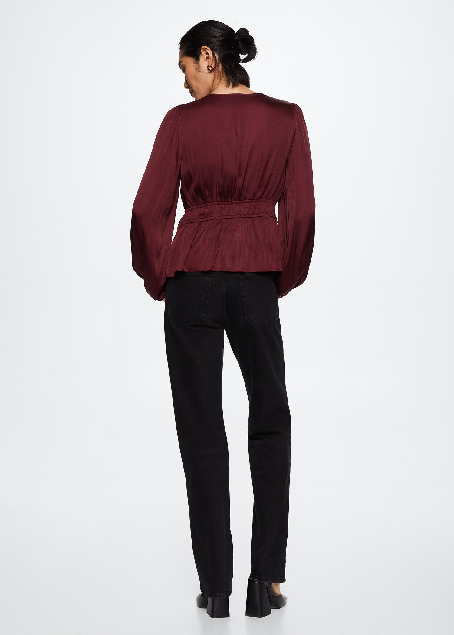 Bow satin blouse - Reverse of the article