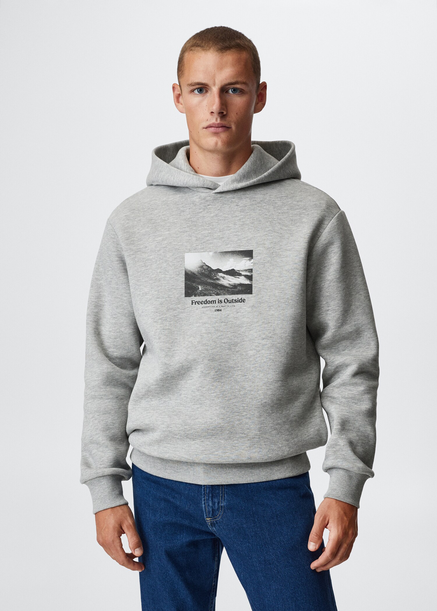 Printed cotton sweatshirt - Medium plane
