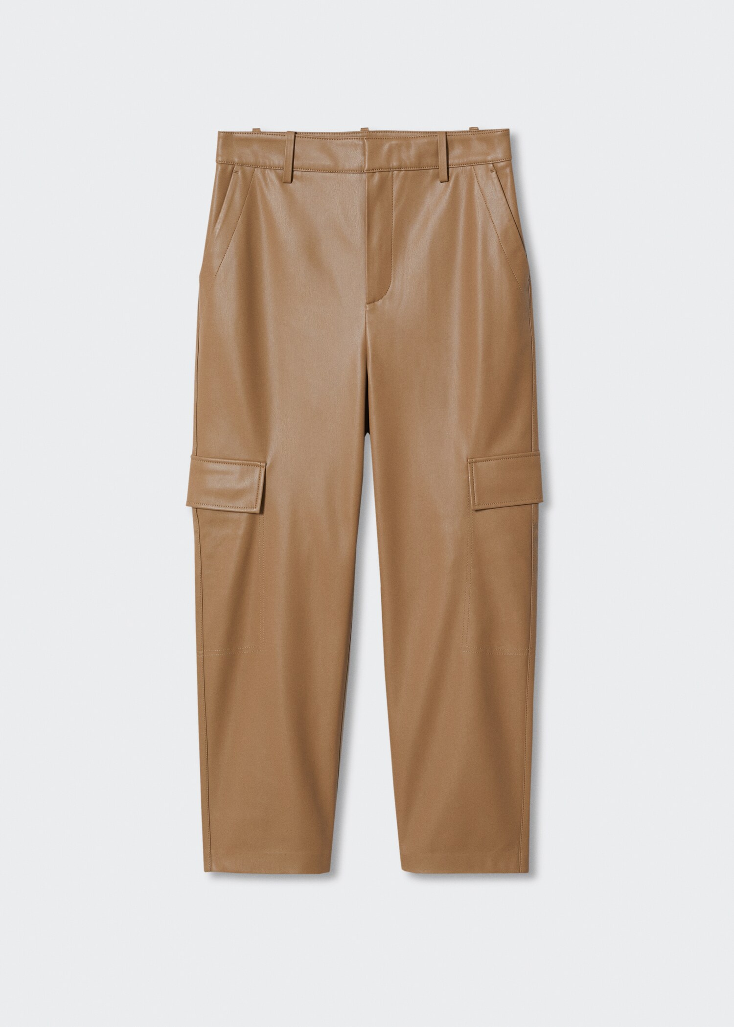 Leather-effect cargo trousers - Article without model