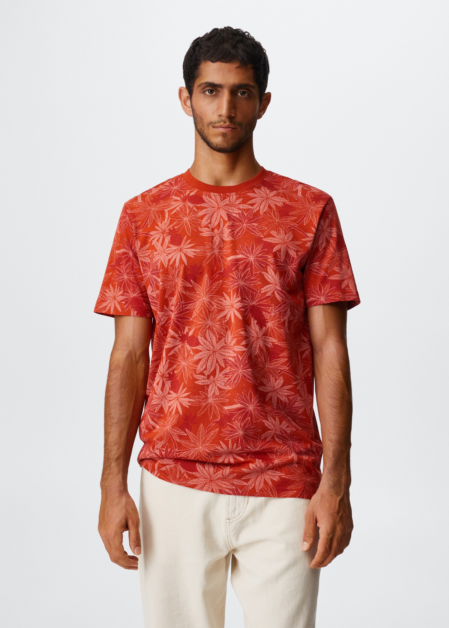 Tropical print T-shirt - Medium plane