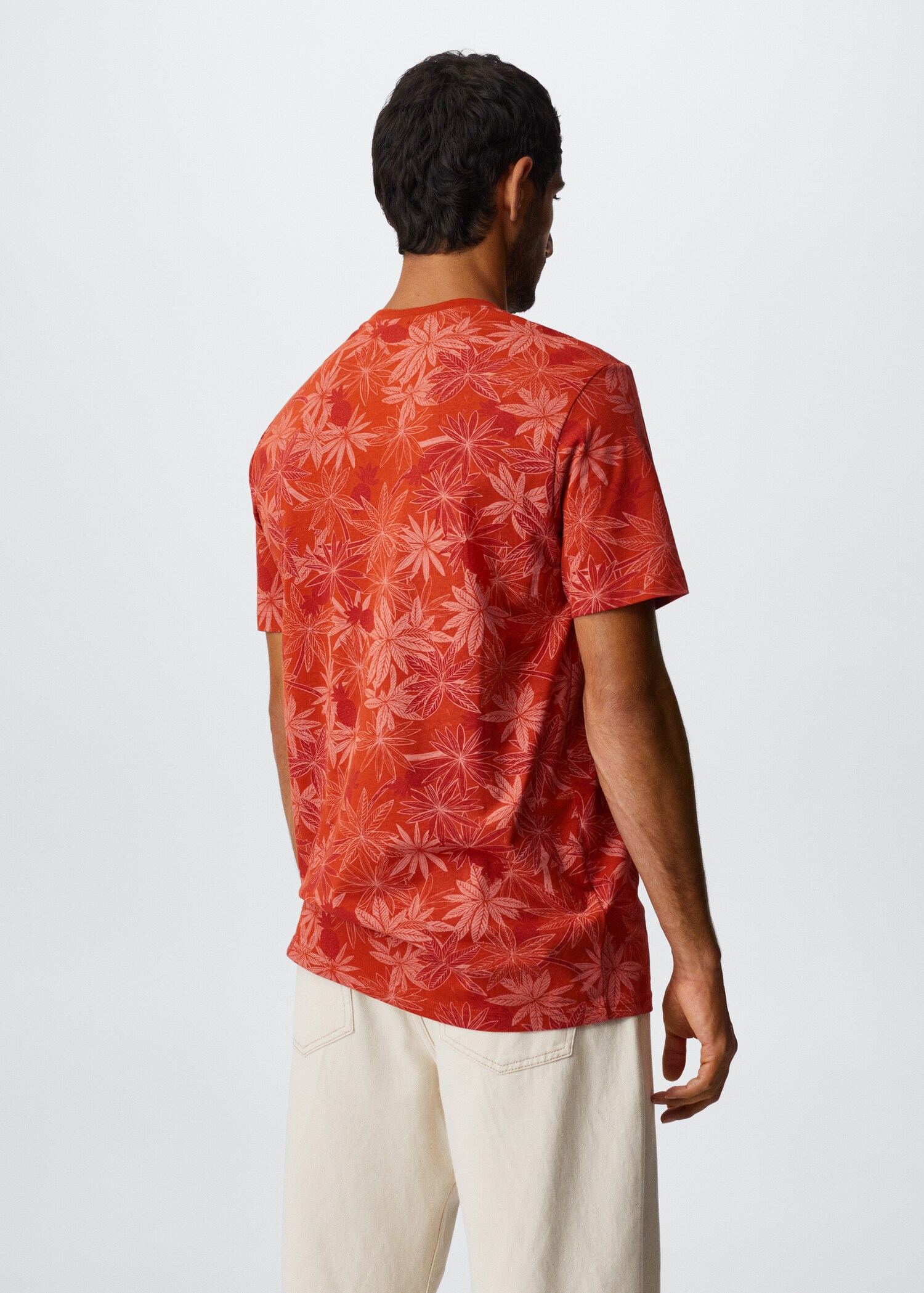 Tropical print T-shirt - Reverse of the article
