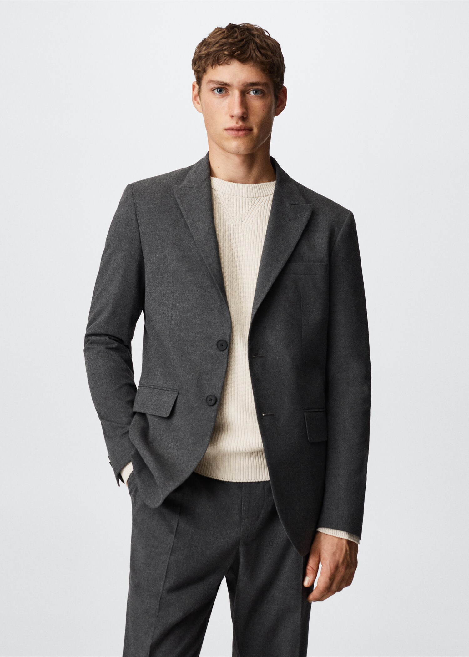Slim-fit suit jacket - Medium plane