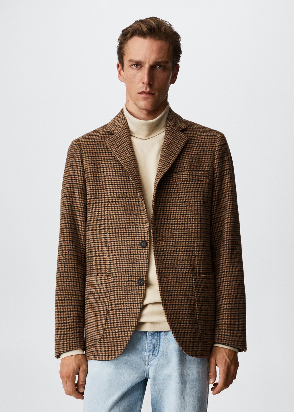 Hahnentritt-Blazer aus Woll-Mix - Herren | MANGO OUTLET Liechtenstein