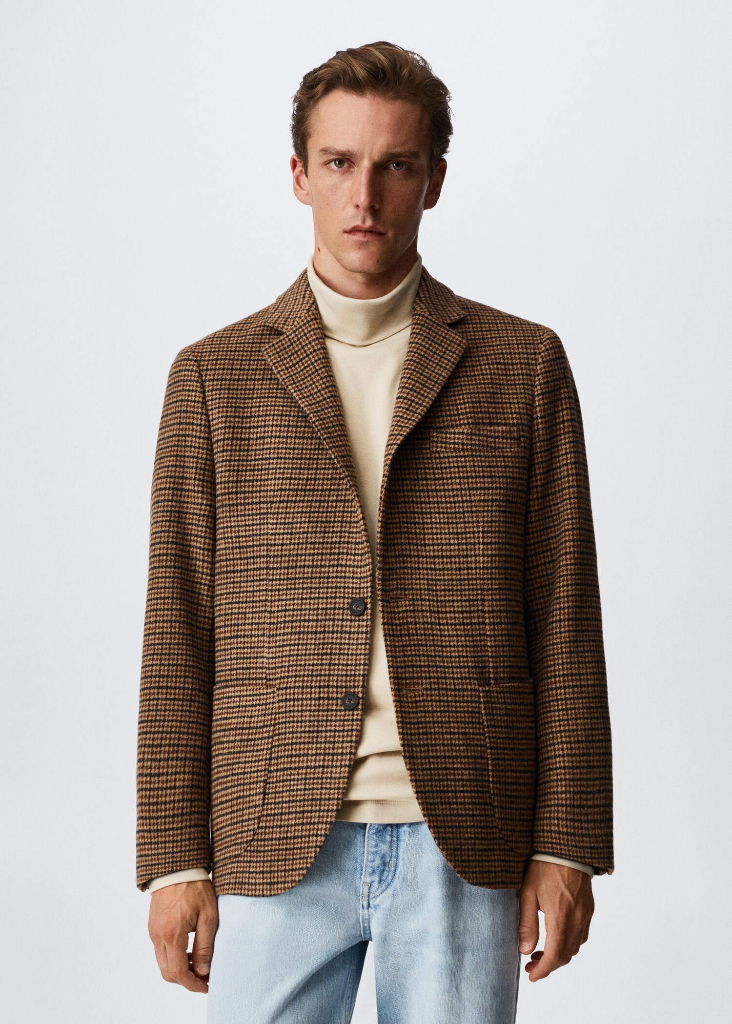 Hahnentritt-Blazer aus Woll-Mix - Herren | MANGO OUTLET Liechtenstein 