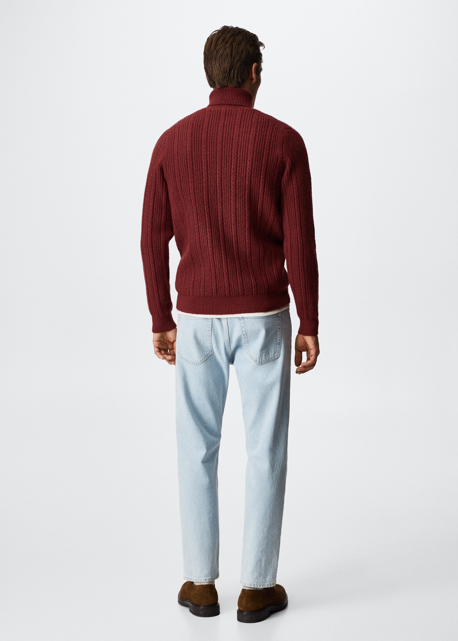 Strukturierter Pullover mit Stehkragen - Rückseite des Artikels