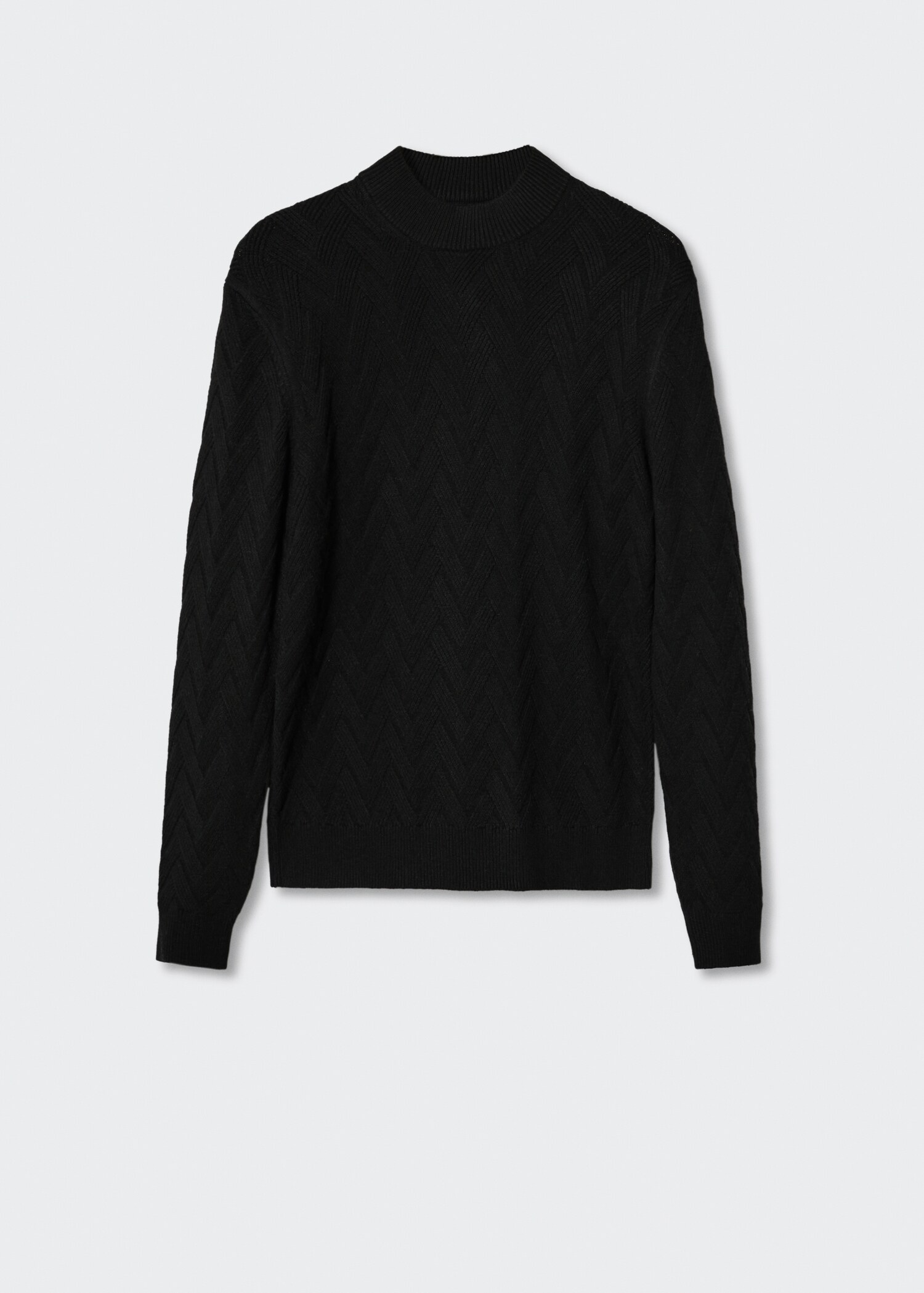 Strulturált pulóver Perkins nyakkal - Termék modell nélkül