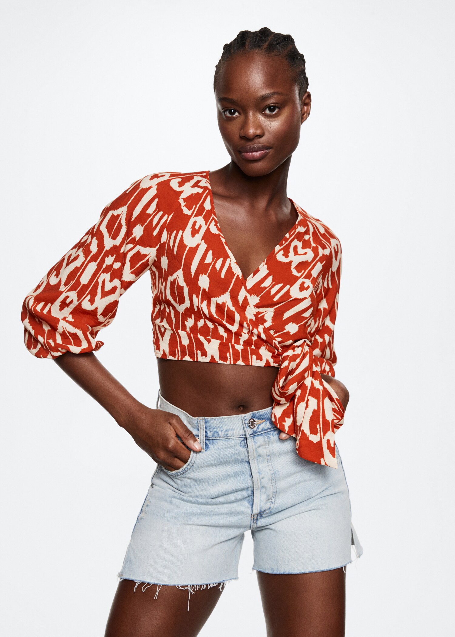 Bow printed blouse - Medium plane