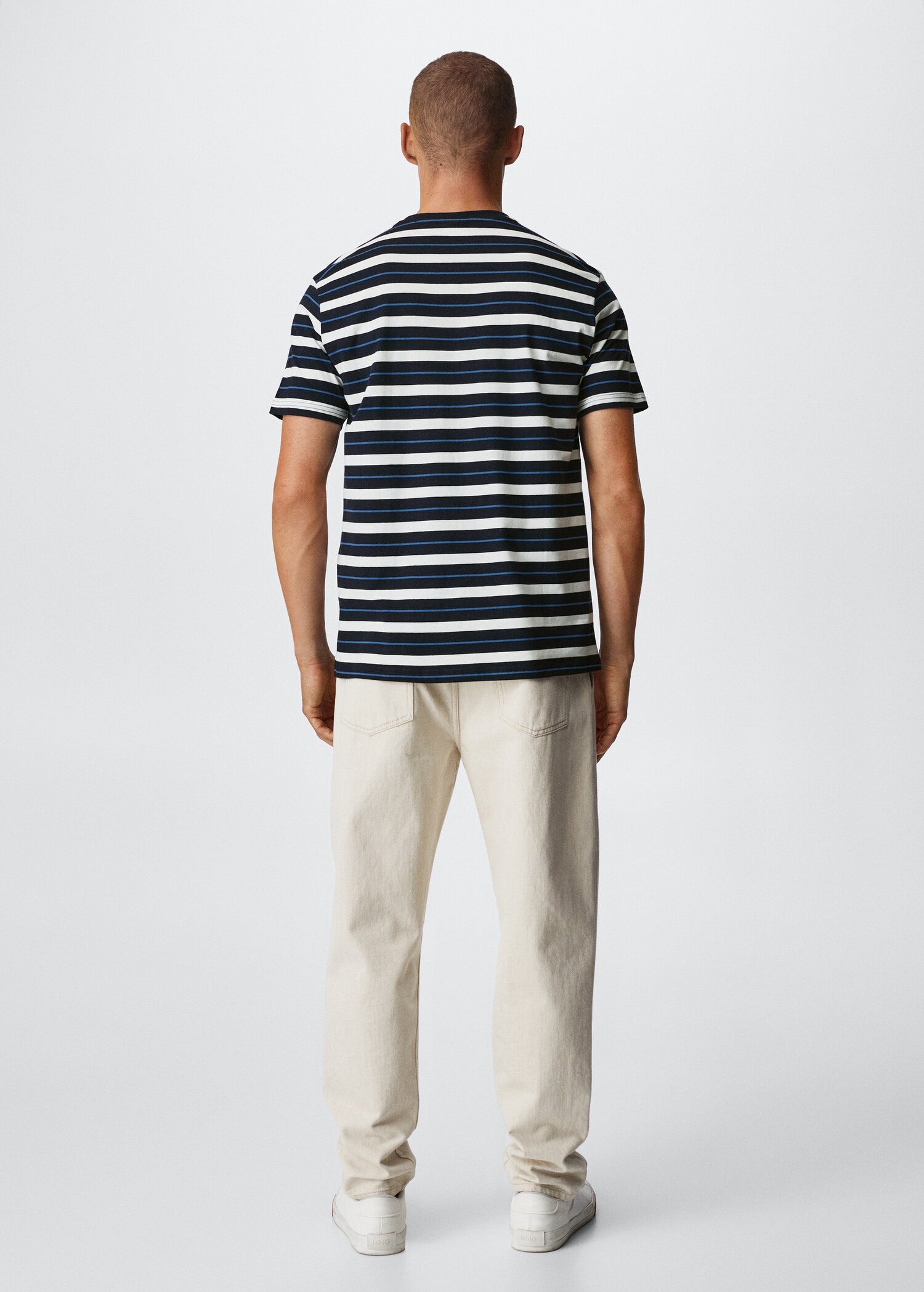 Striped cotton T-shirt - Reverse of the article