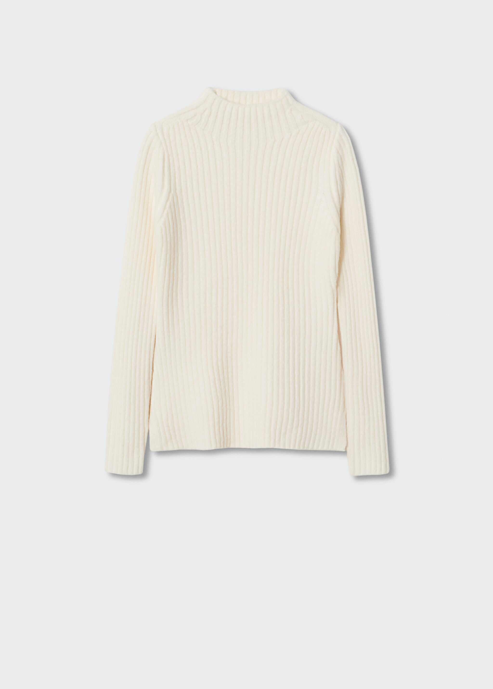 High collar ribbed knit  sweater - Article without model