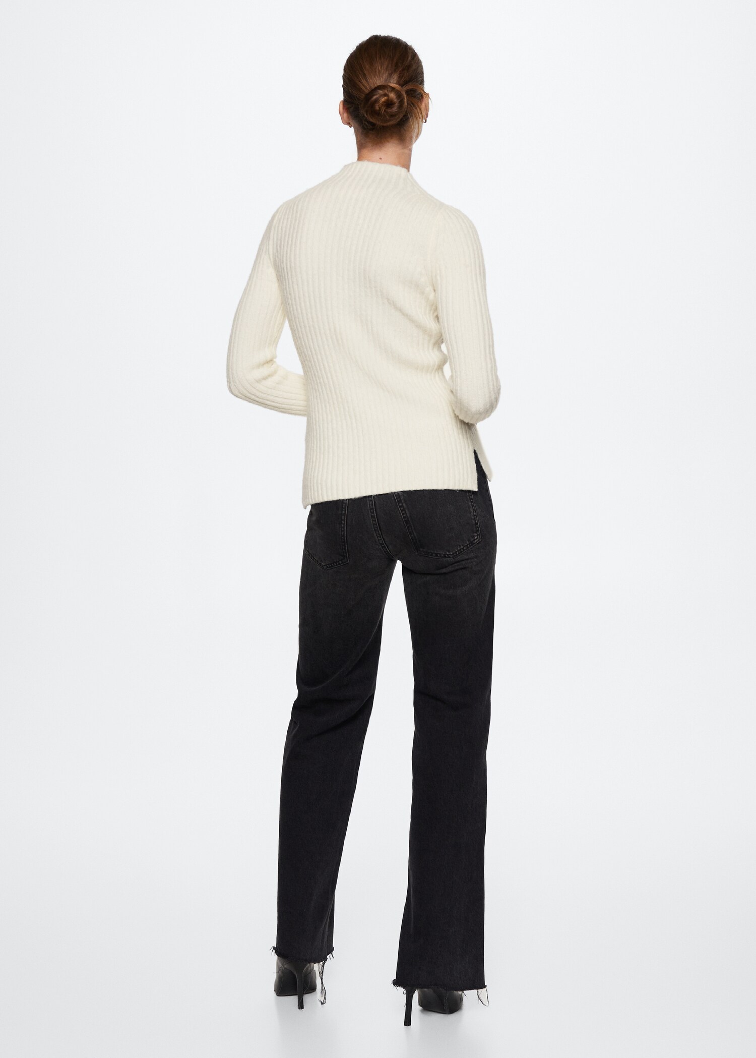 Perkins-neck rib-knit  sweater - Reverse of the article