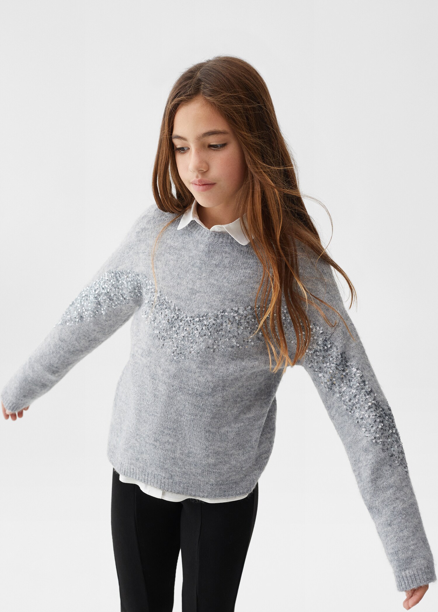 Strickpullover mit Pailletten - Mittlere Ansicht
