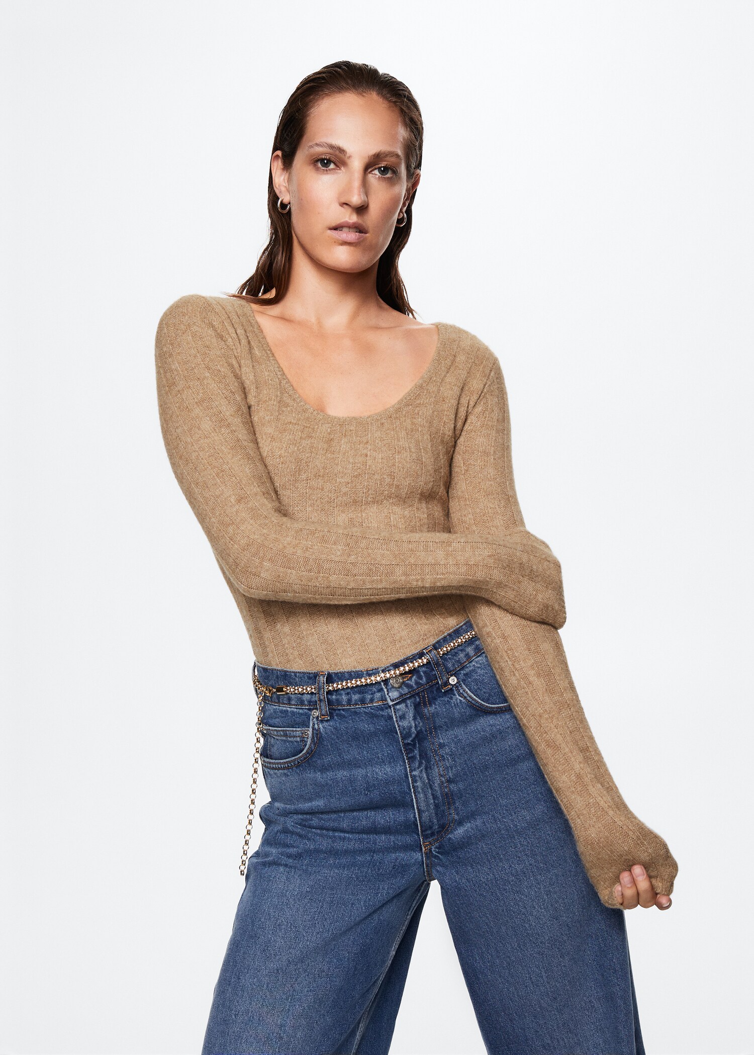 Textured knit sweater - Medium plane