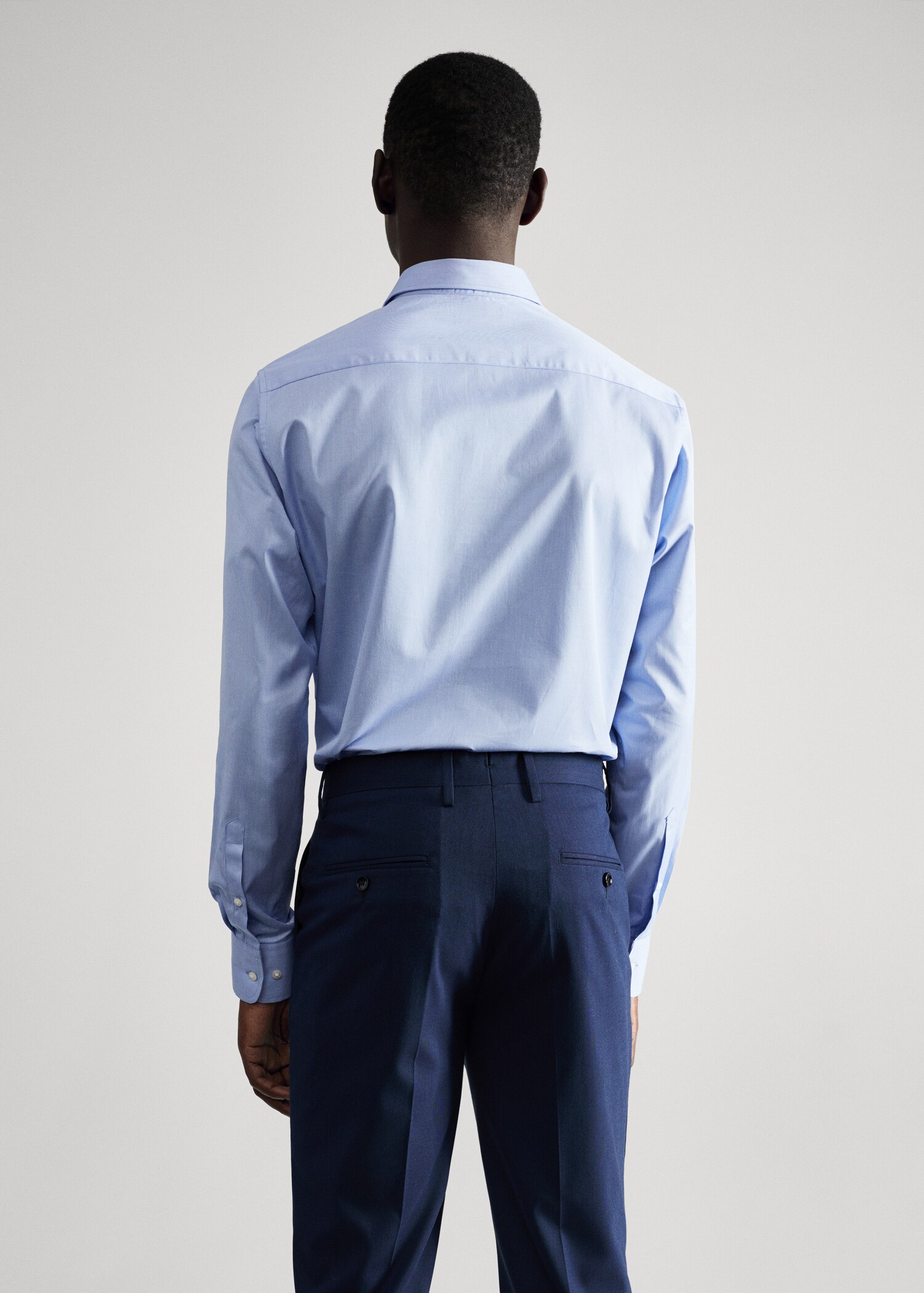 Slim fit overhemd met microstructuur - Achterkant van het artikel