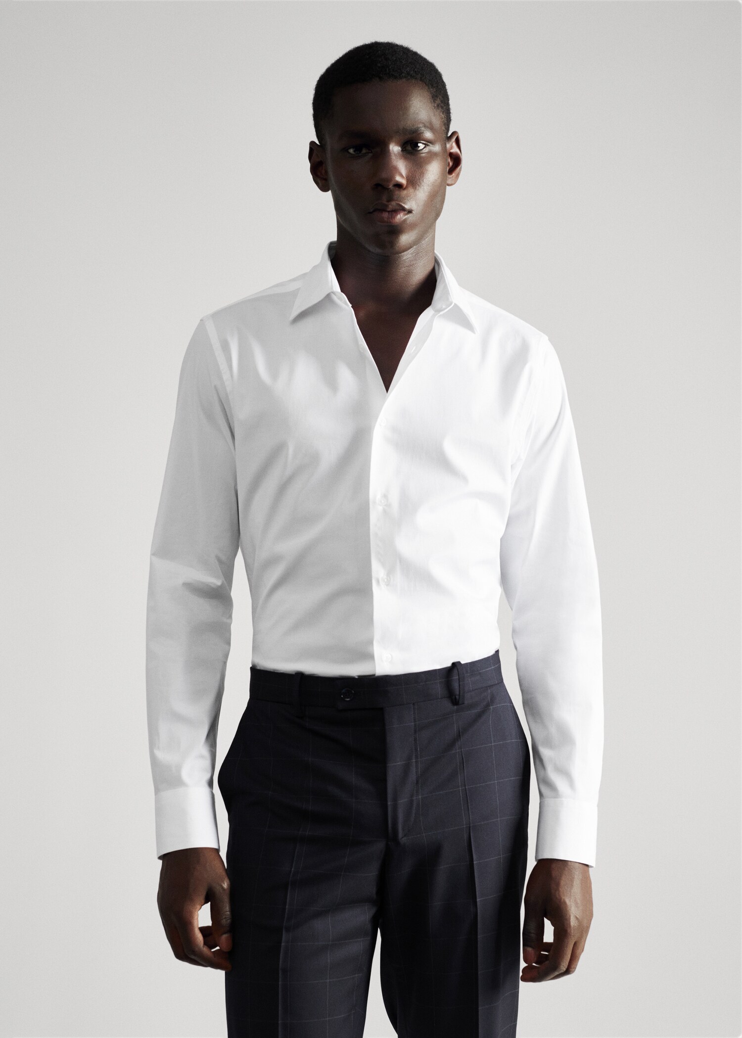 Slim fit cotton suit shirt - Man | MANGO OUTLET United Kingdom 