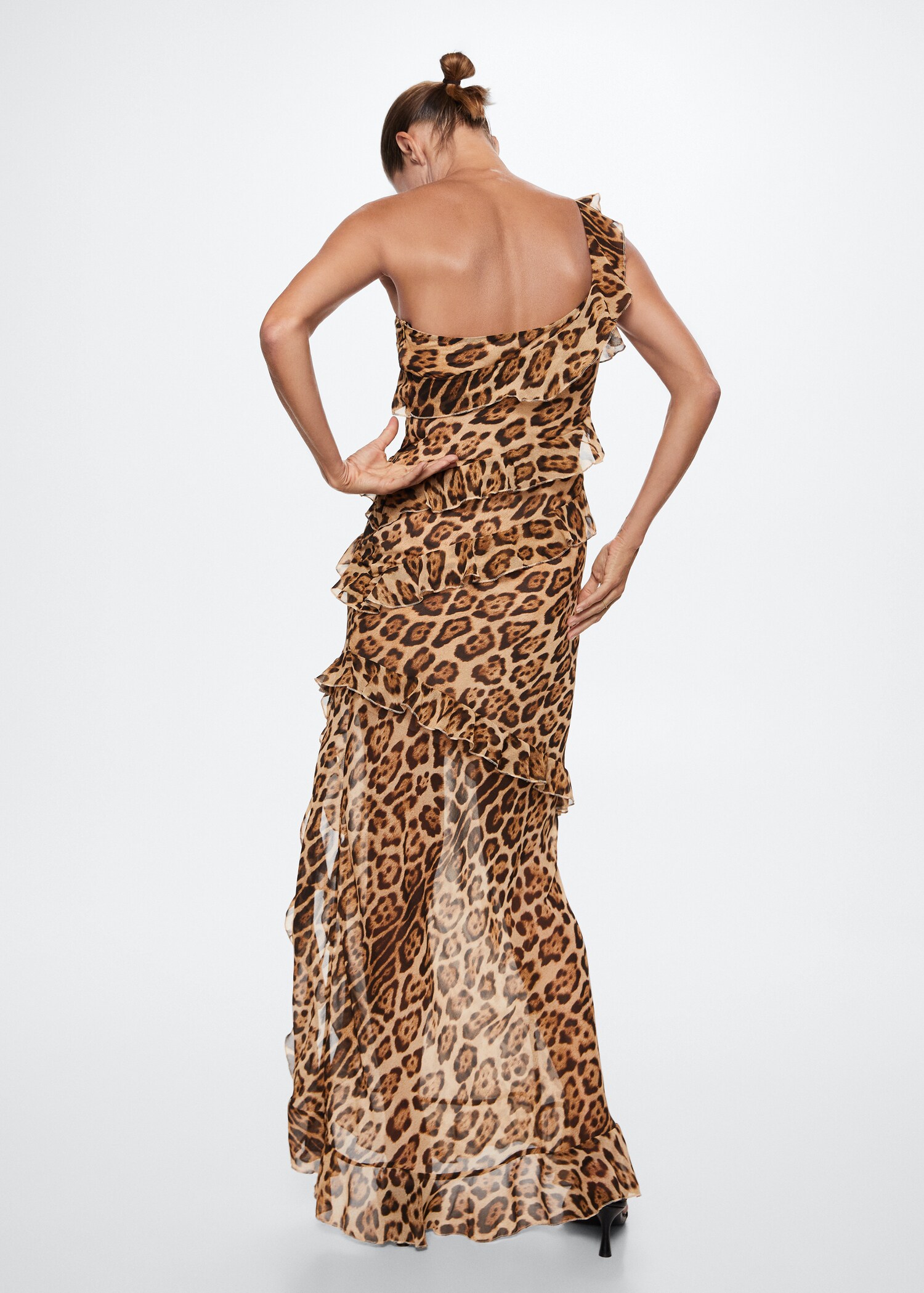 Lepršava haljina leopard printa - Stražnji dio artikla