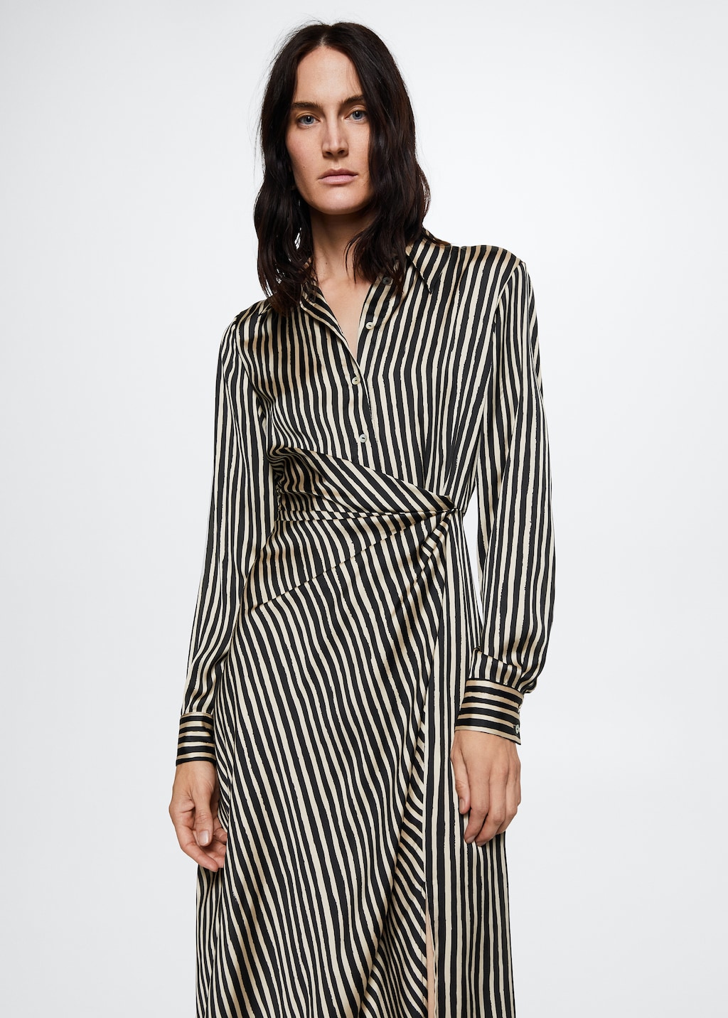Striped satin dress new arrivals