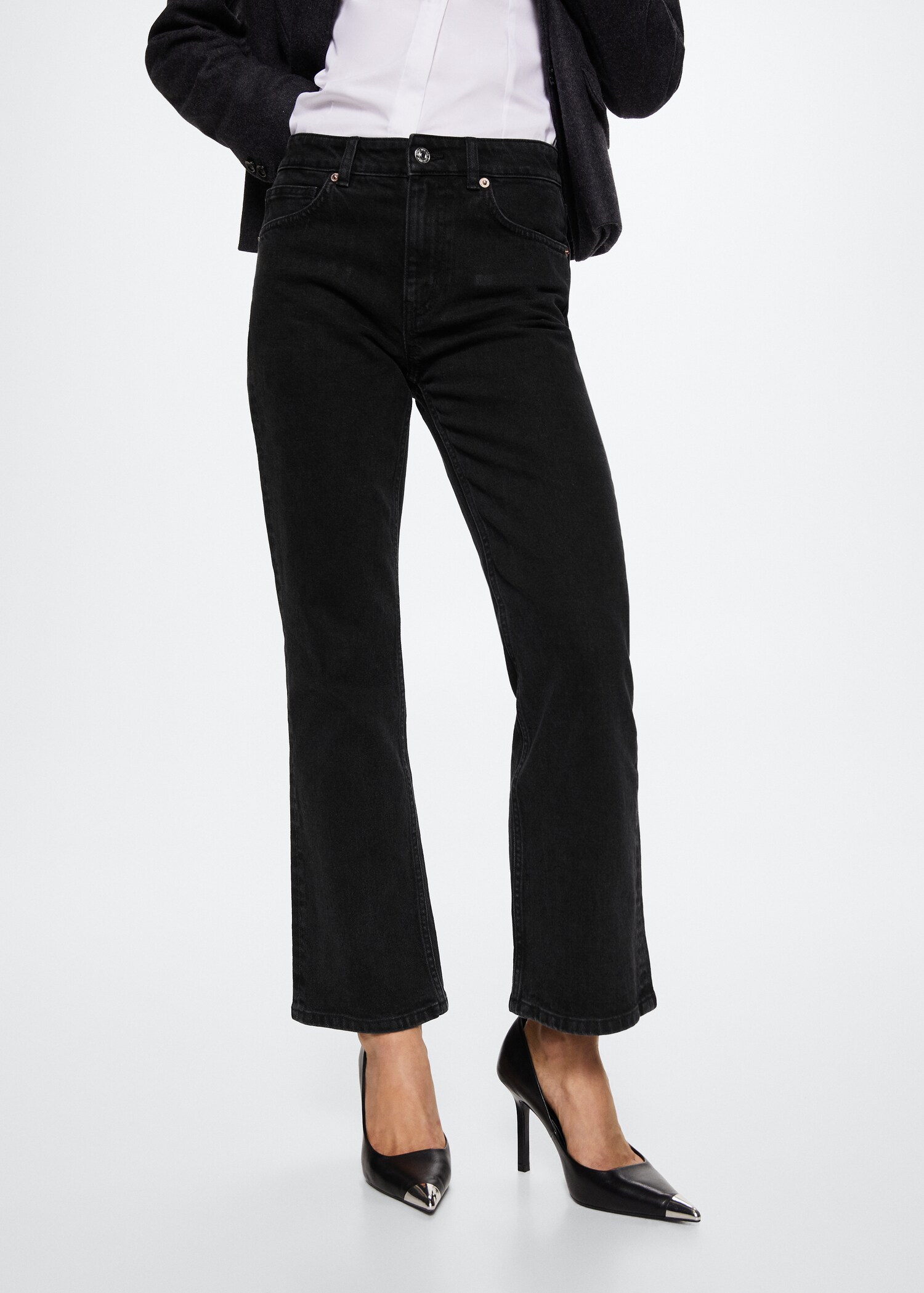 Medium-rise flared jeans  - Medium plane