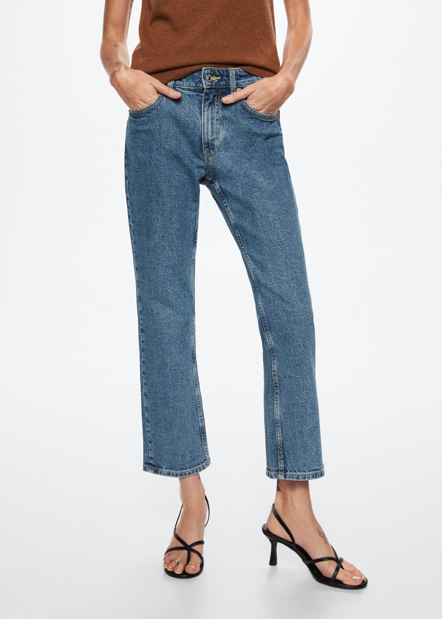 Jeans rectos tiro medio - Plano medio