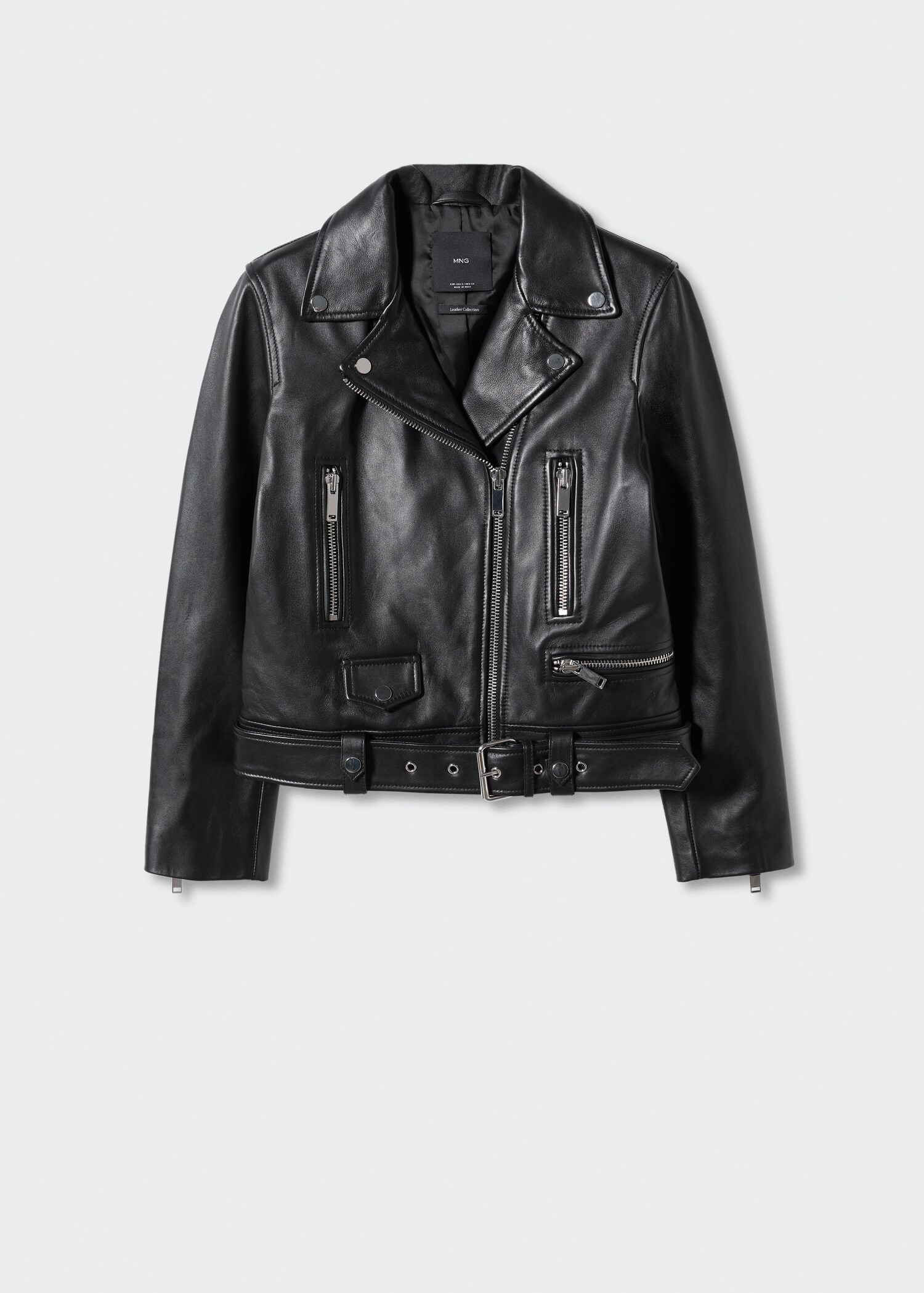 Jachetă scurtă de piele biker - Articol fără model