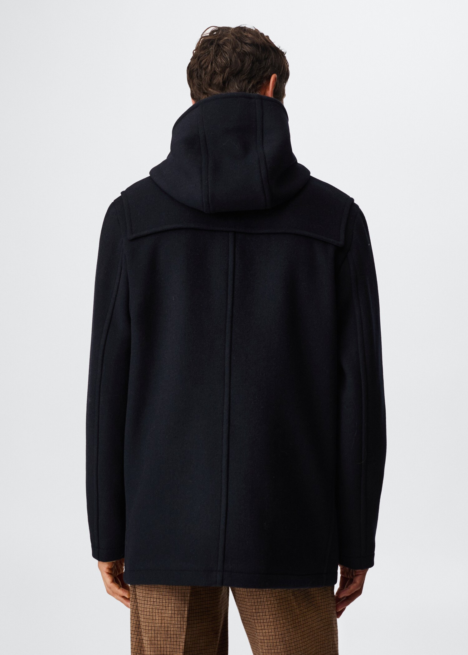 Hooded wool coat - Reverse of the article