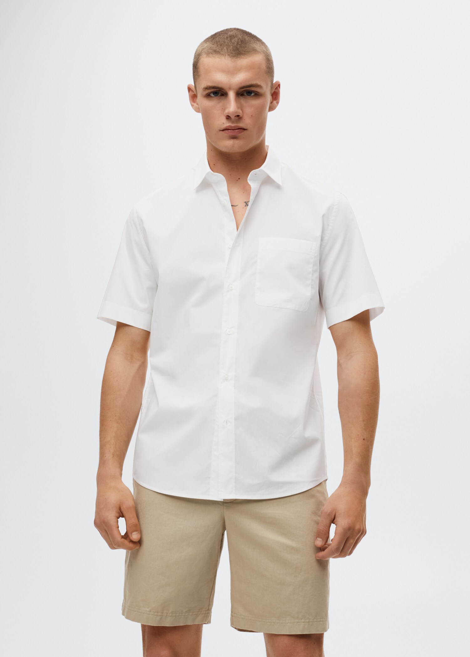Short sleeved cotton shirt - Medium plane