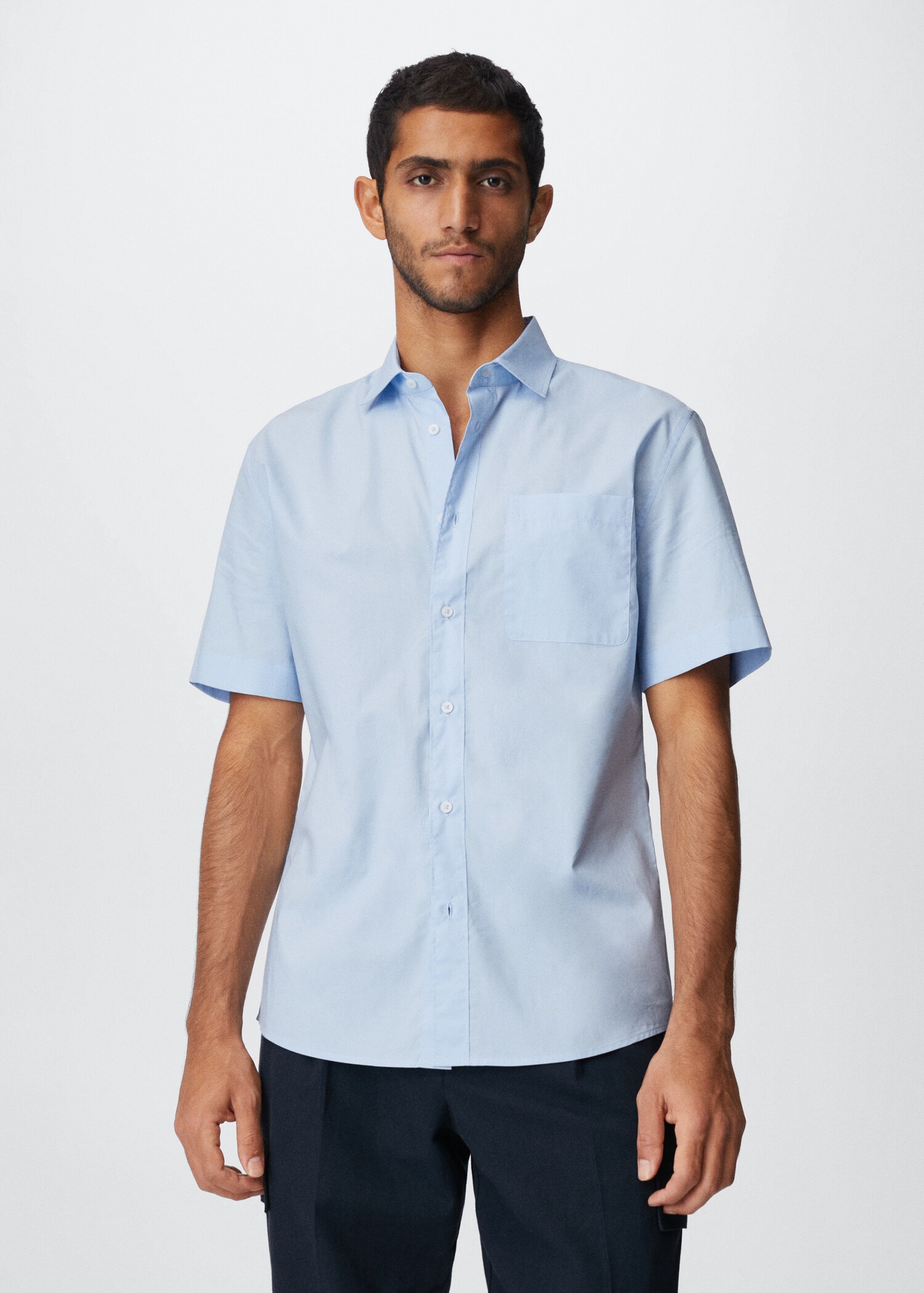 Short sleeved cotton shirt - Medium plane