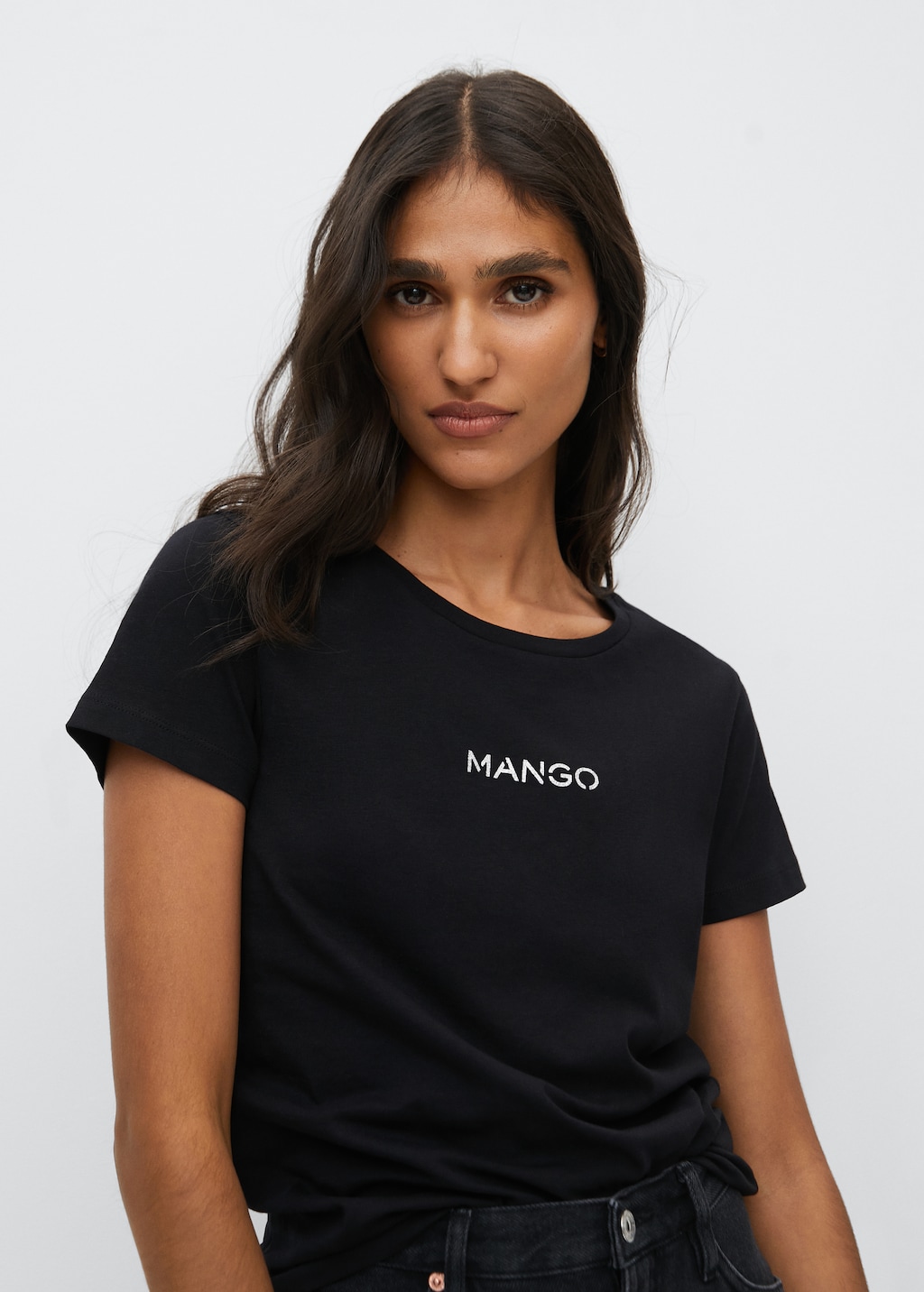 Metallic logo T shirt Women MANGO OUTLET Sweden