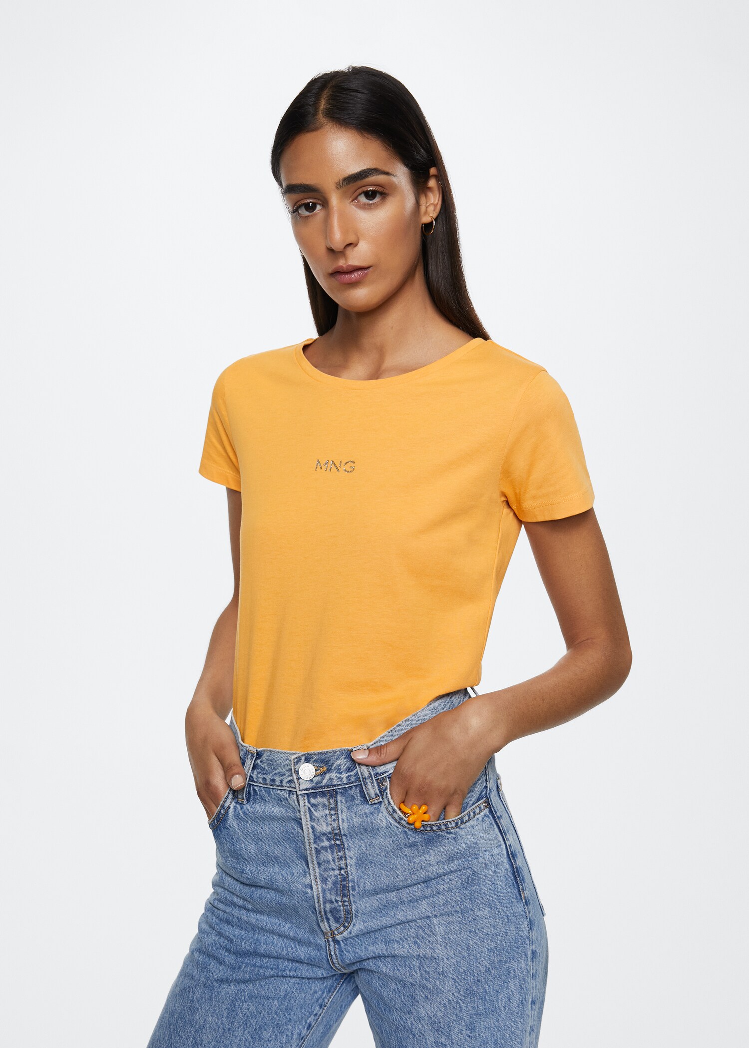 Metallic logo T-shirt - Medium plane