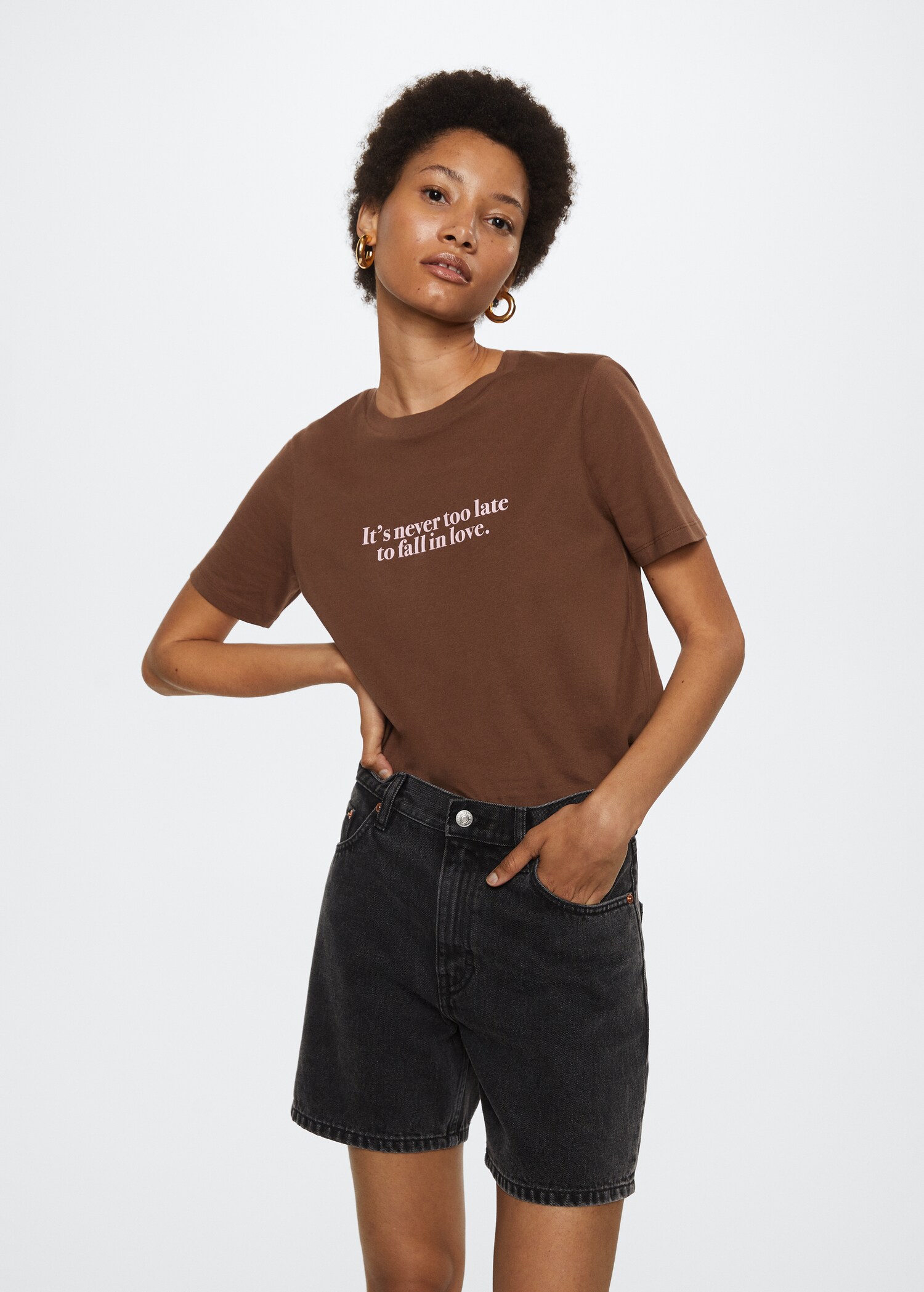 Message cotton T-shirt - Medium plane