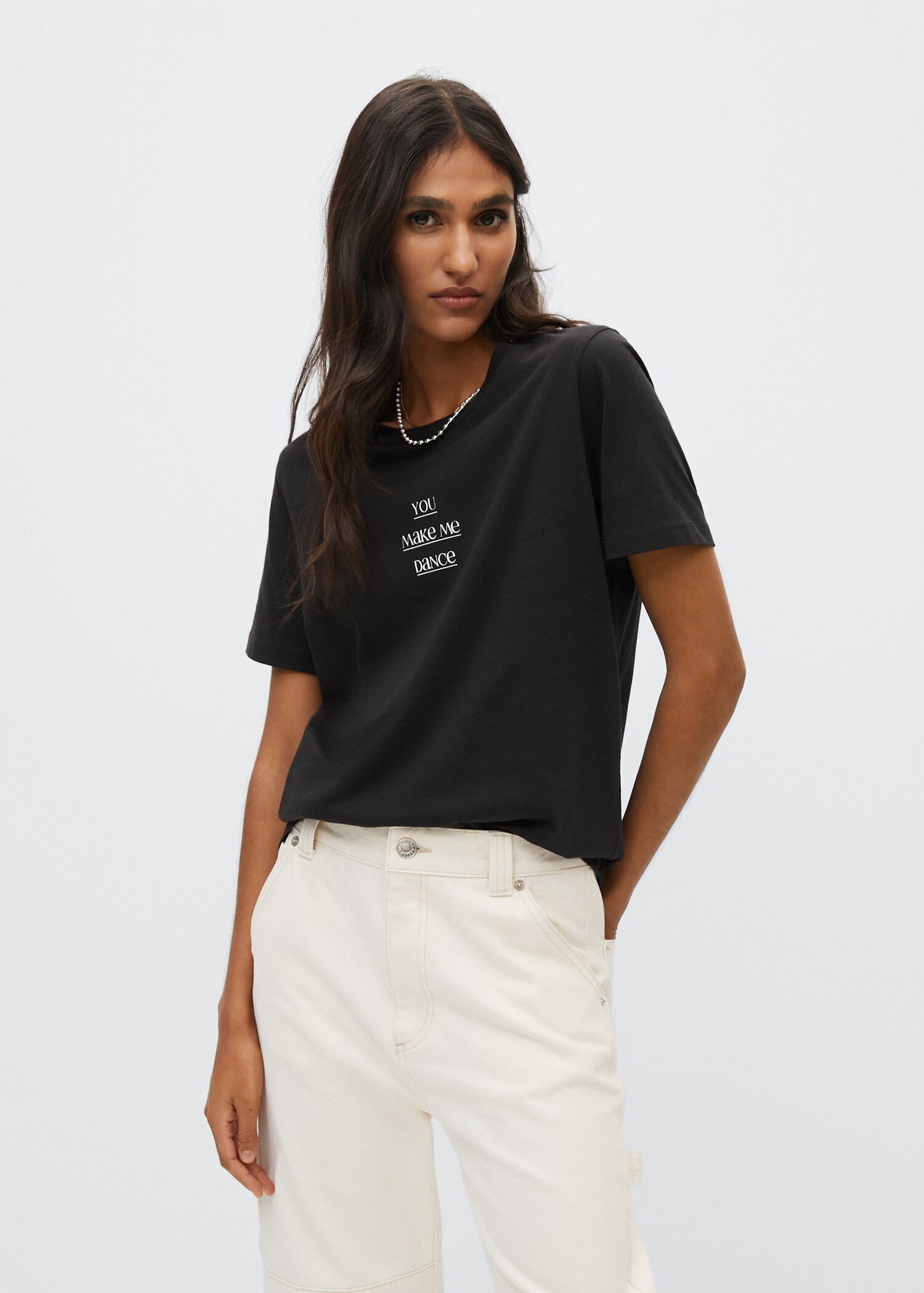 Message cotton T-shirt - Medium plane