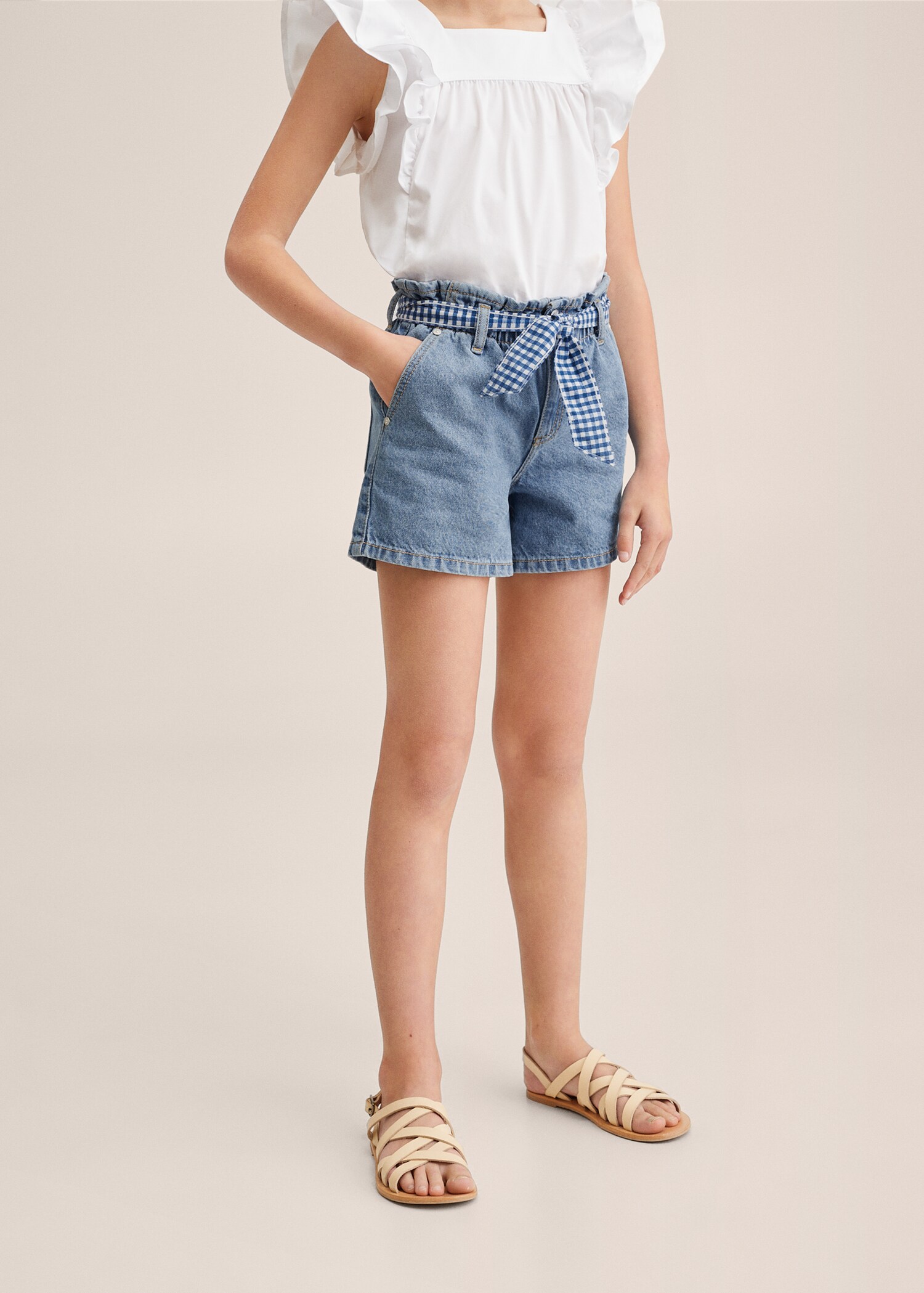 Bowed denim short - Details of the article 1