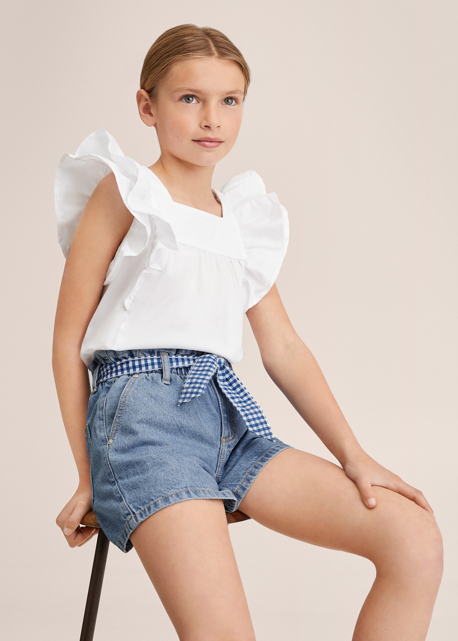 Bowed denim short - Details of the article 3