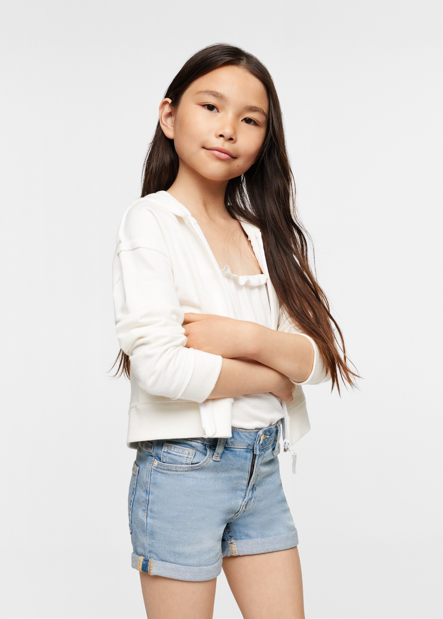 Rolled-up hem denim shorts - Details of the article 1