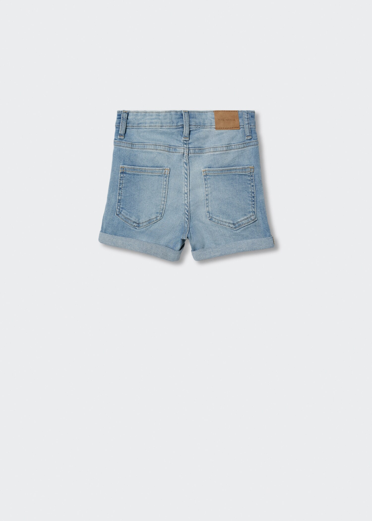Rolled-up hem denim shorts - Reverse of the article