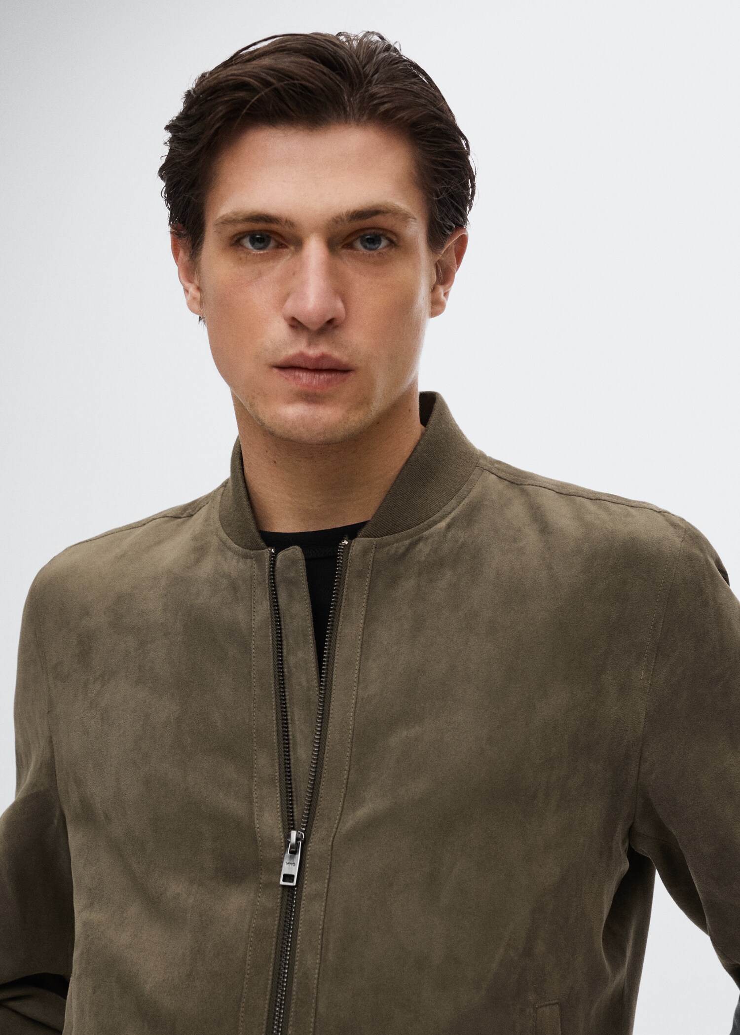 Suede-effect bomber jacket - Details of the article 1