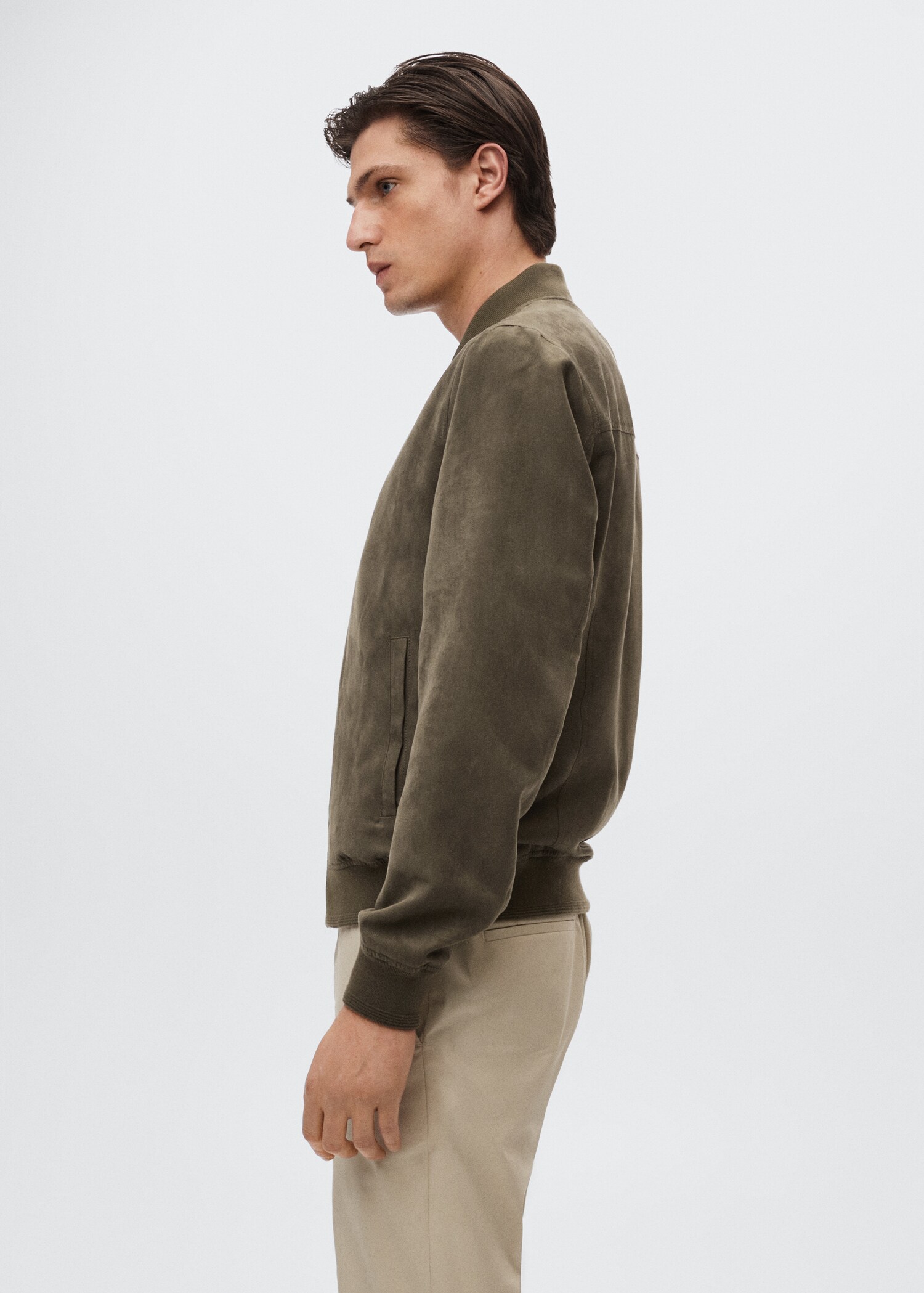 Suede-effect bomber jacket - Details of the article 2