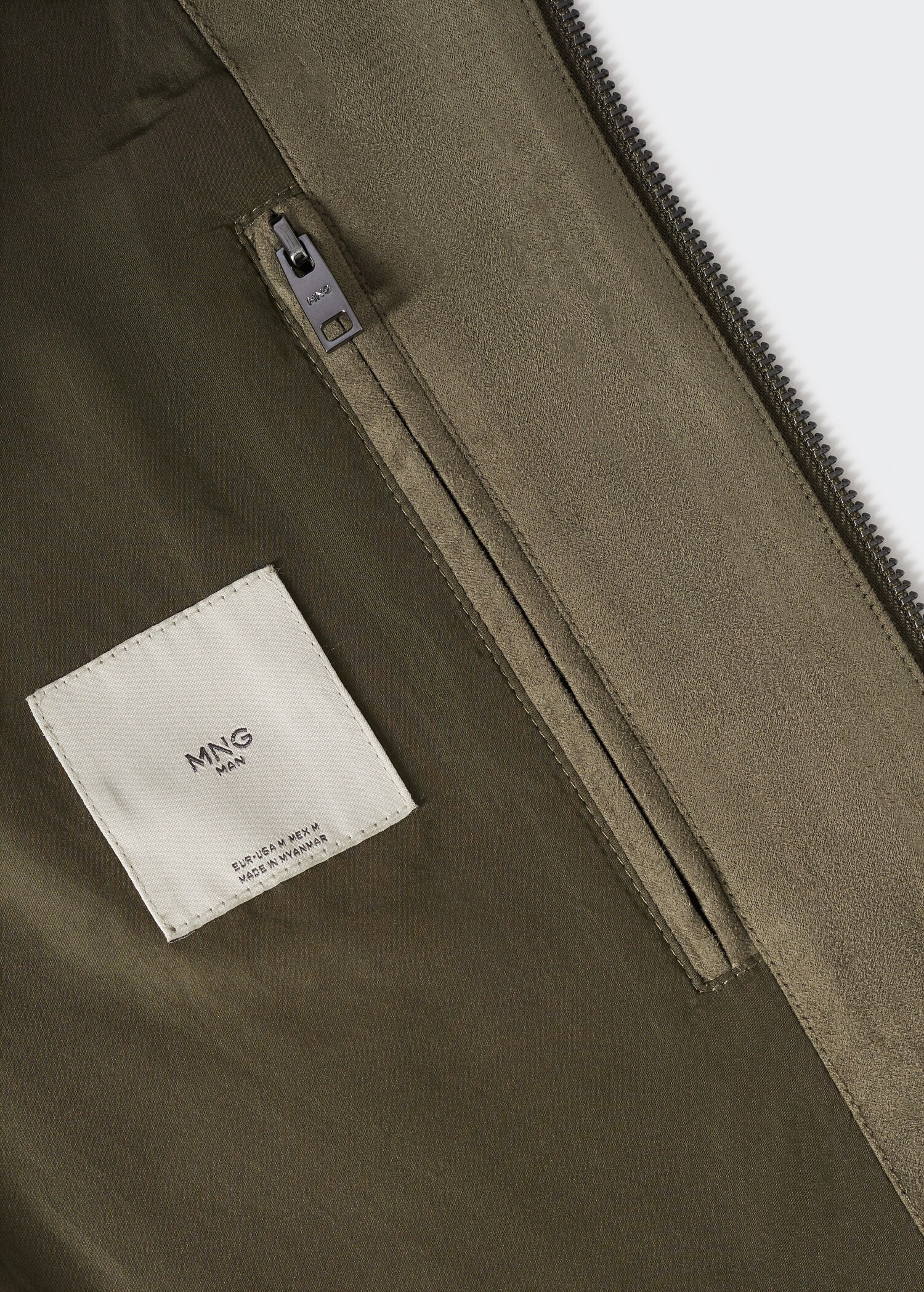 Suede-effect bomber jacket - Details of the article 8
