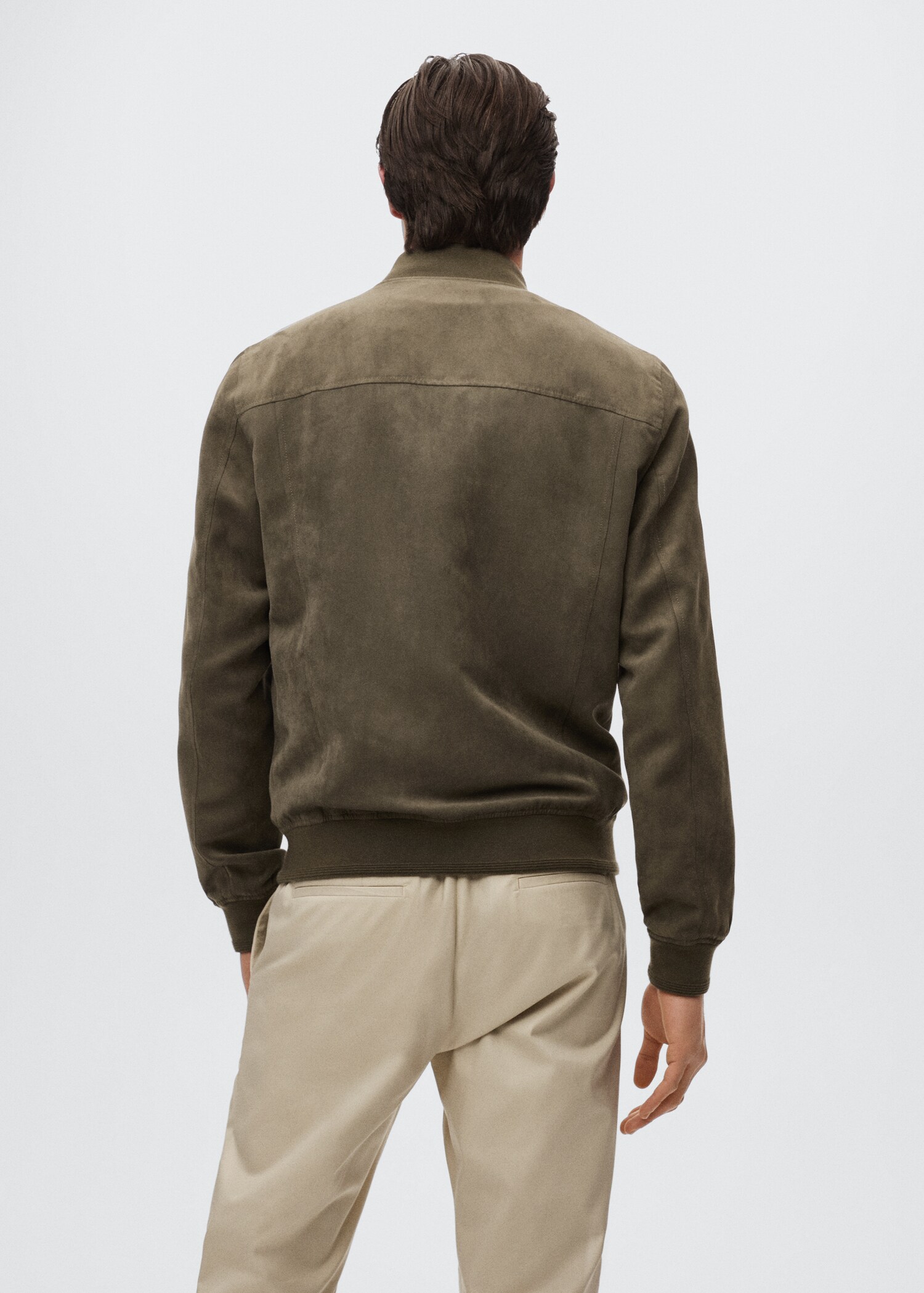 Suede-effect bomber jacket - Reverse of the article