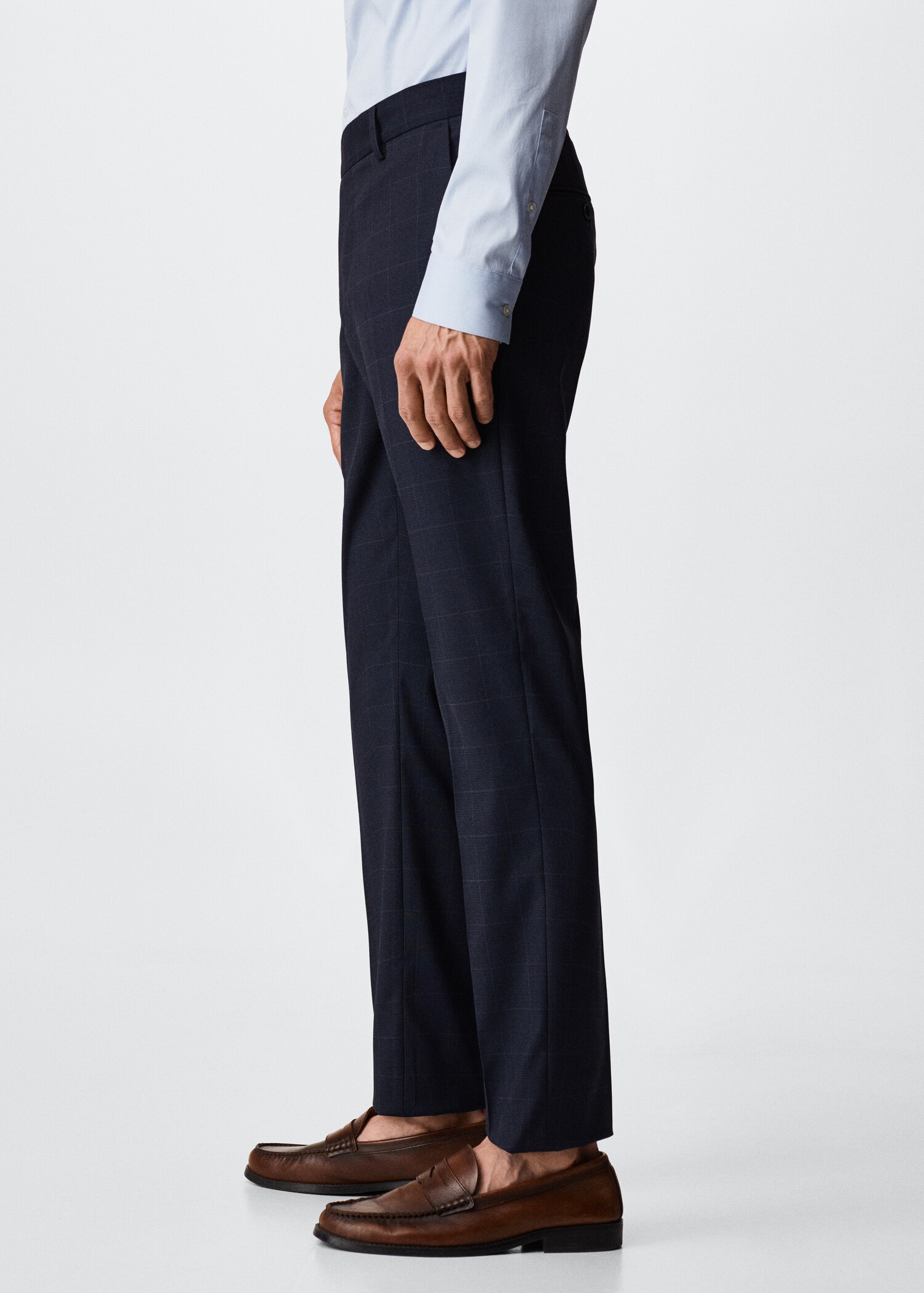 Slim fit check suit trousers - Details of the article 2