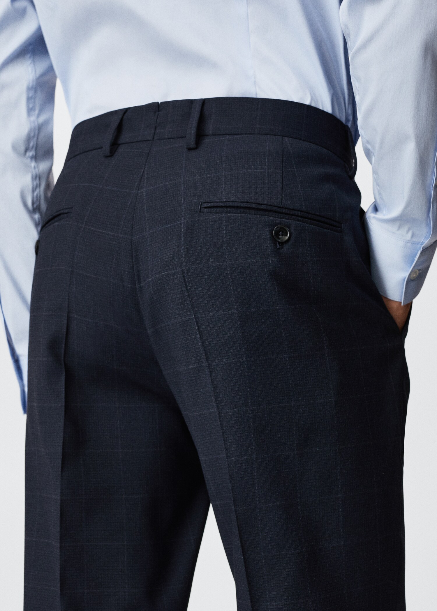 Slim fit check suit trousers - Details of the article 3