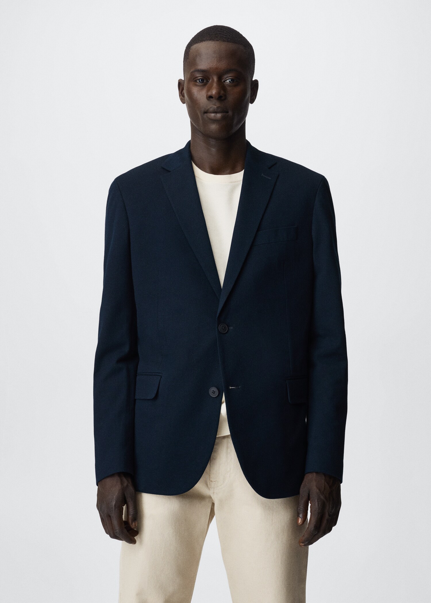 Structured cotton blazer - Medium plane