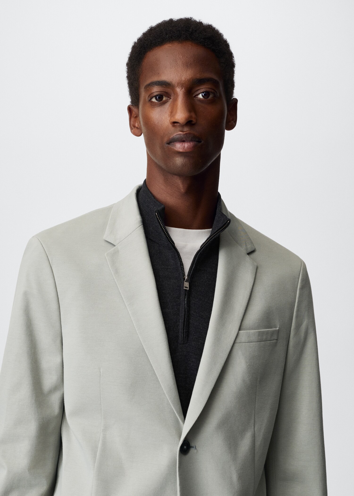 Slim-fit cotton suit jacket - Details of the article 4