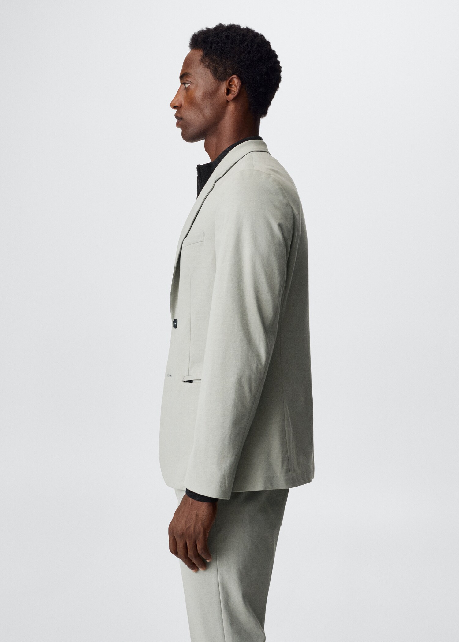 Slim-fit cotton suit jacket - Details of the article 6