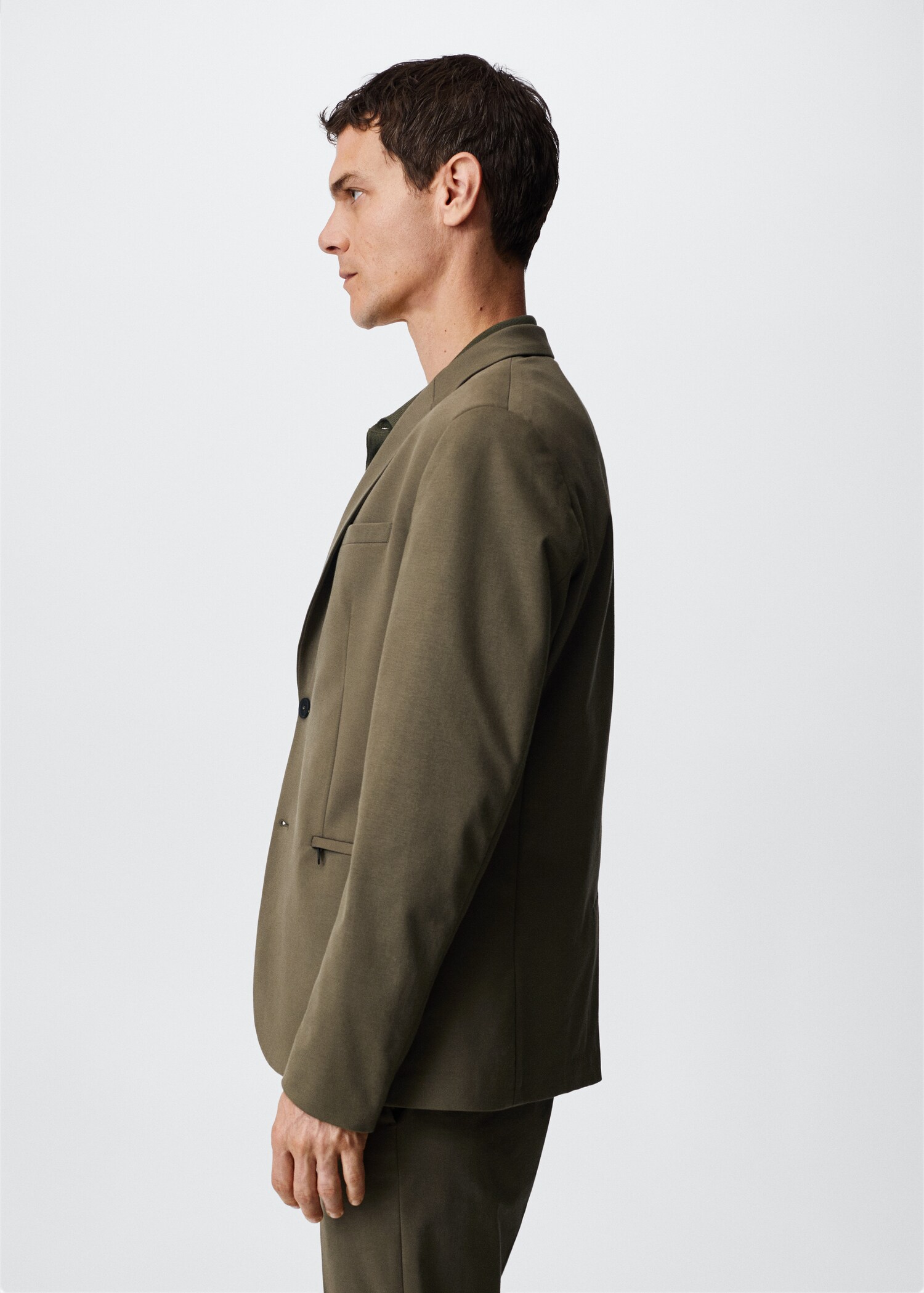 Slim-fit cotton suit jacket - Details of the article 6