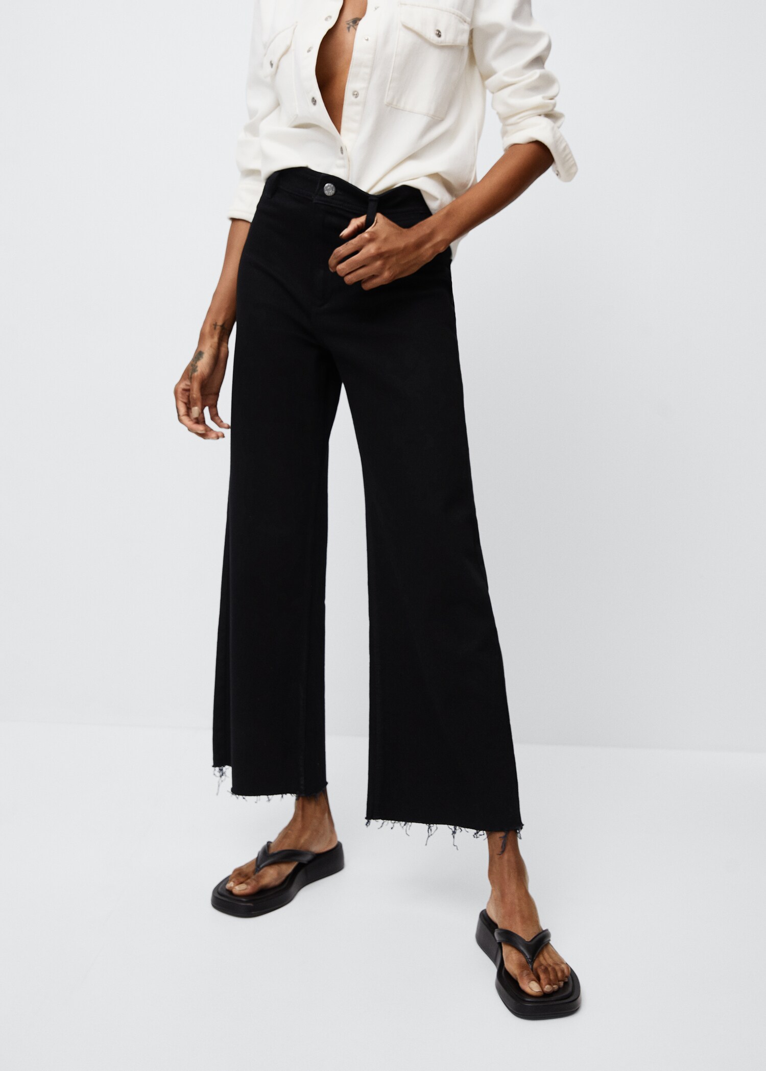 Jeans culotte high waist - Medium plane