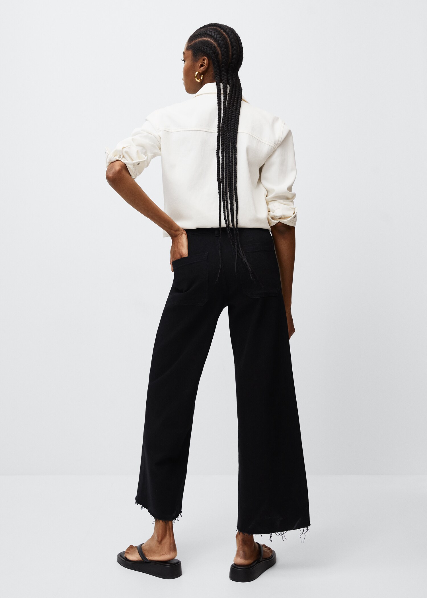 Jupe-culotte jean taille haute - Verso de l’article